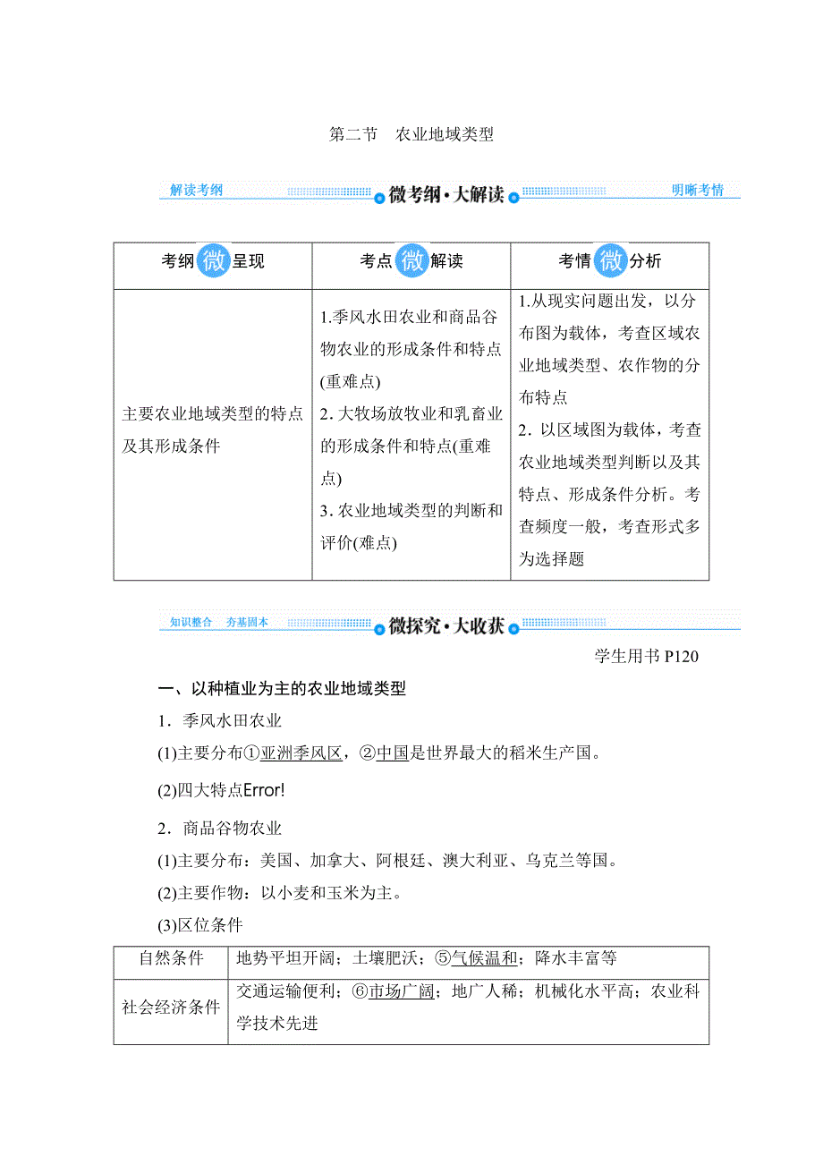 2020《顶层设计》高考地理人教版总复习讲义：第八章 第二节　农业地域类型 WORD版含答案.docx_第1页