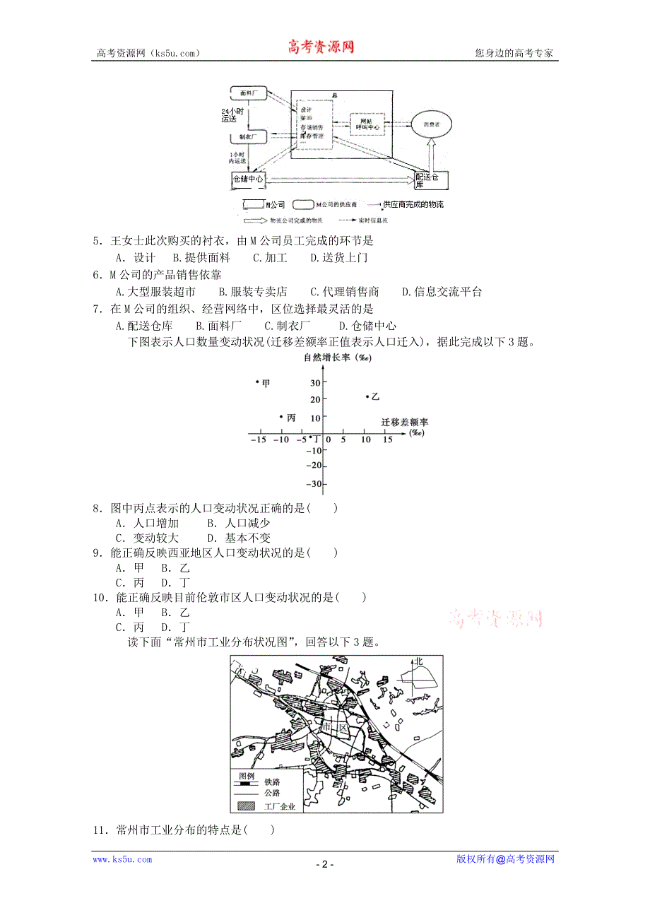 2011年高一地理：综合测试30（新人教必修二）.doc_第2页