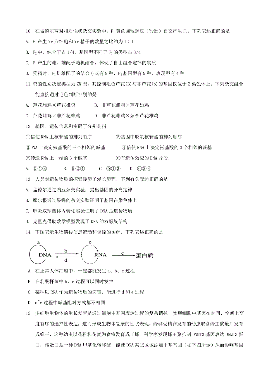 云南省玉溪市一中2022-2023学年高二上学期期中考试生物试题 WORD版含答案.doc_第3页