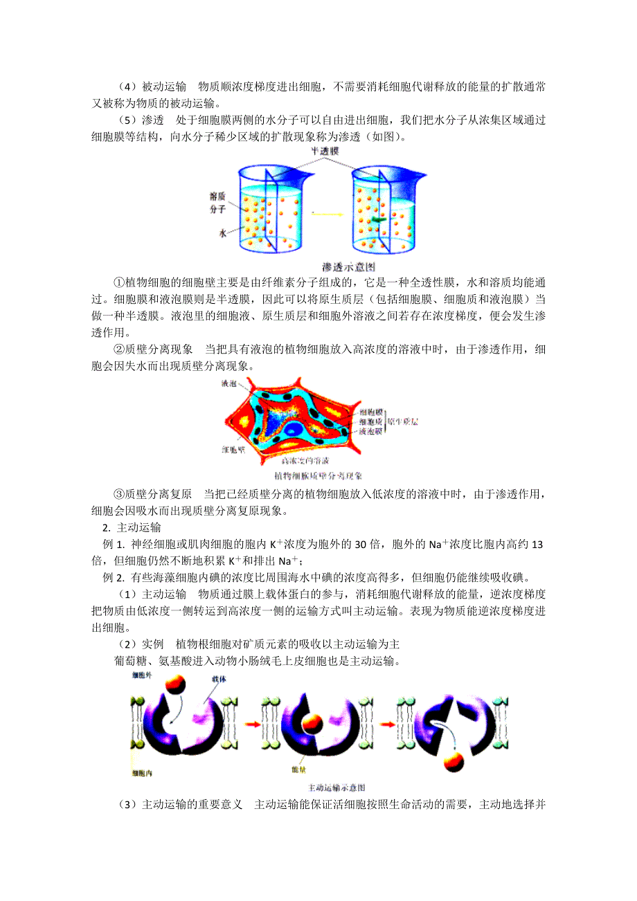 2011年高一生物同步教案：3.3《物质的跨膜运输》（苏教版必修1）.doc_第2页