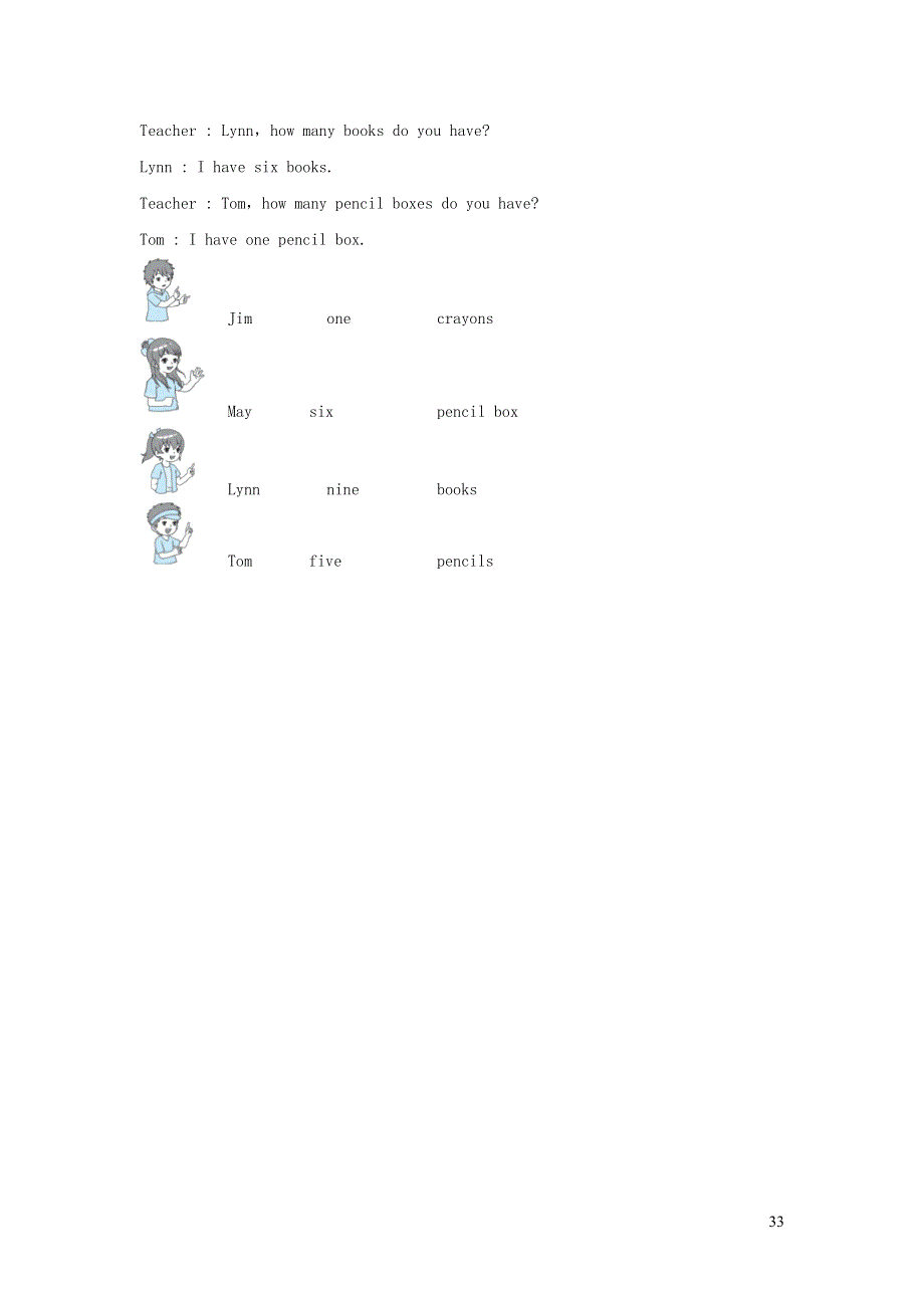 三年级英语上册Unit 1 School and Numbers阶段过关卷二(Lessons 4-6)（冀教版三起）.doc_第3页