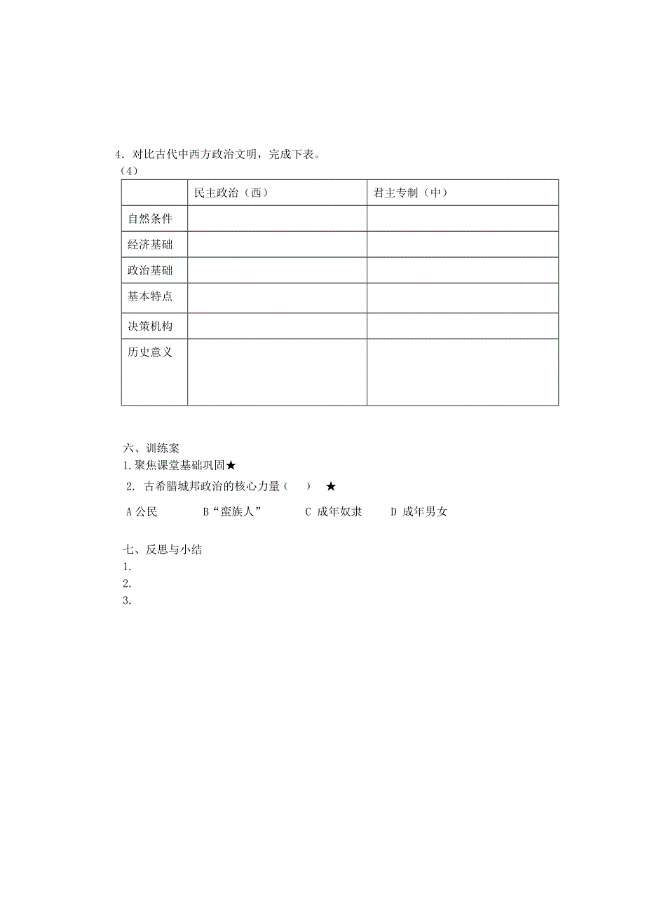 四川省古蔺县中学高中历史学案： 专题六 古代希腊的民主政治 （人民版必修1）.doc_第2页