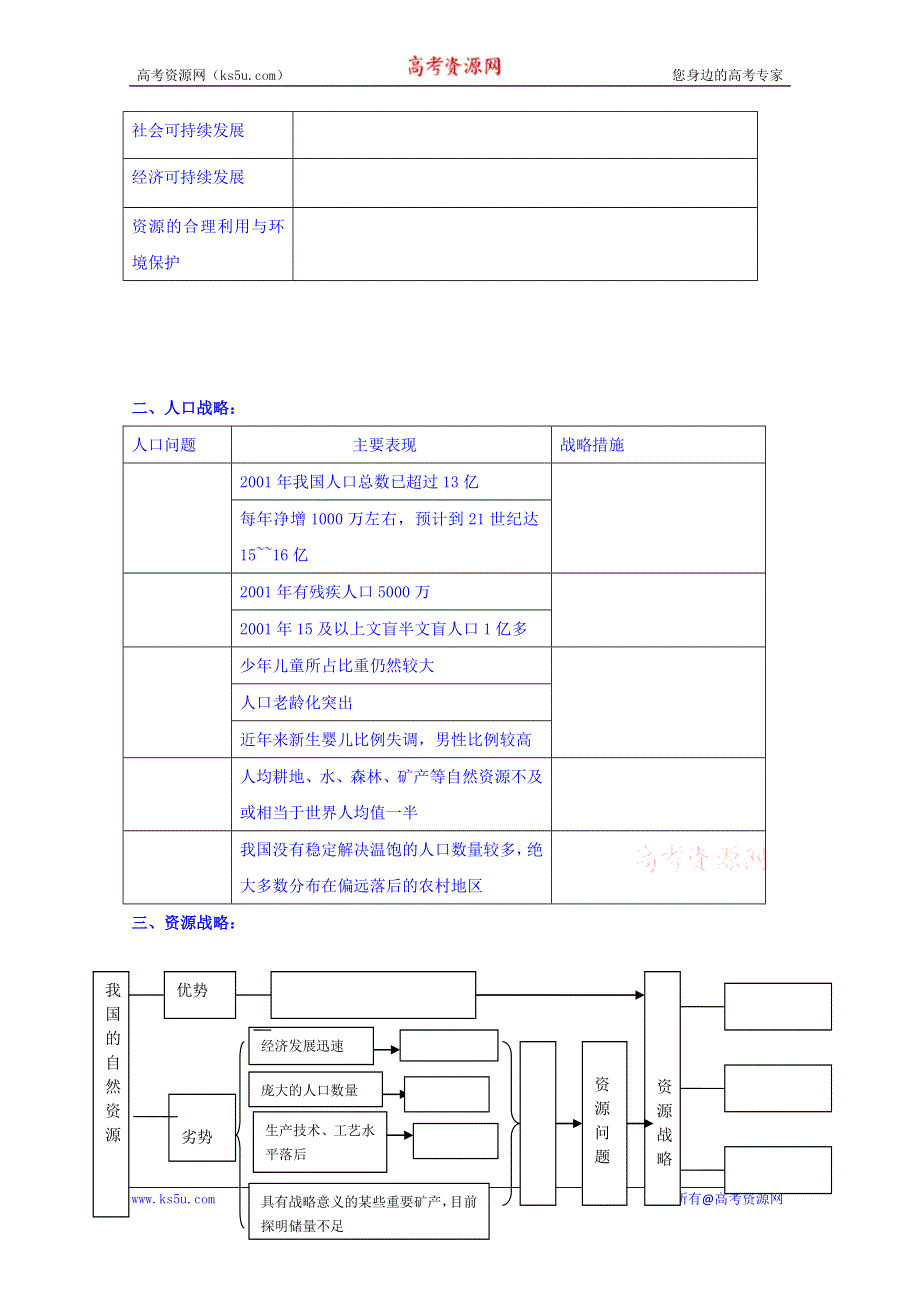 云南省潞西市芒市中学鲁教版高中地理必修三导学案-2.3中国可持续发展之路 WORD版缺答案.doc_第2页