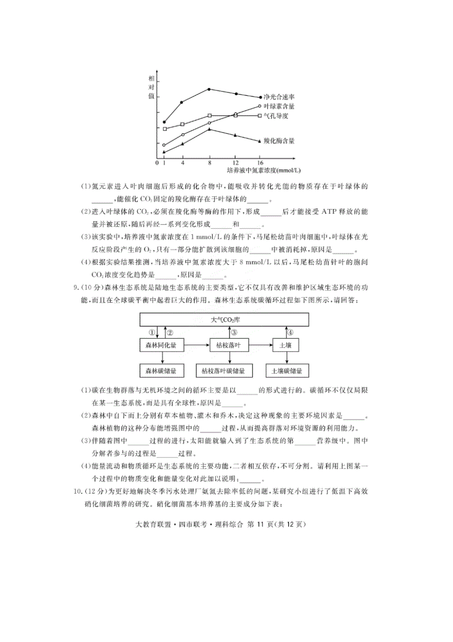 四川省大教育联盟&四市联考2016届高中毕业班第二次诊断测试生物试题 扫描版含答案.doc_第3页