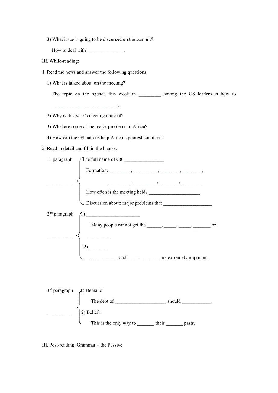 英语：UNIT11 LESSON 1 WORLD NEWS 第一课时学案（北师大版必修模块4）.doc_第2页