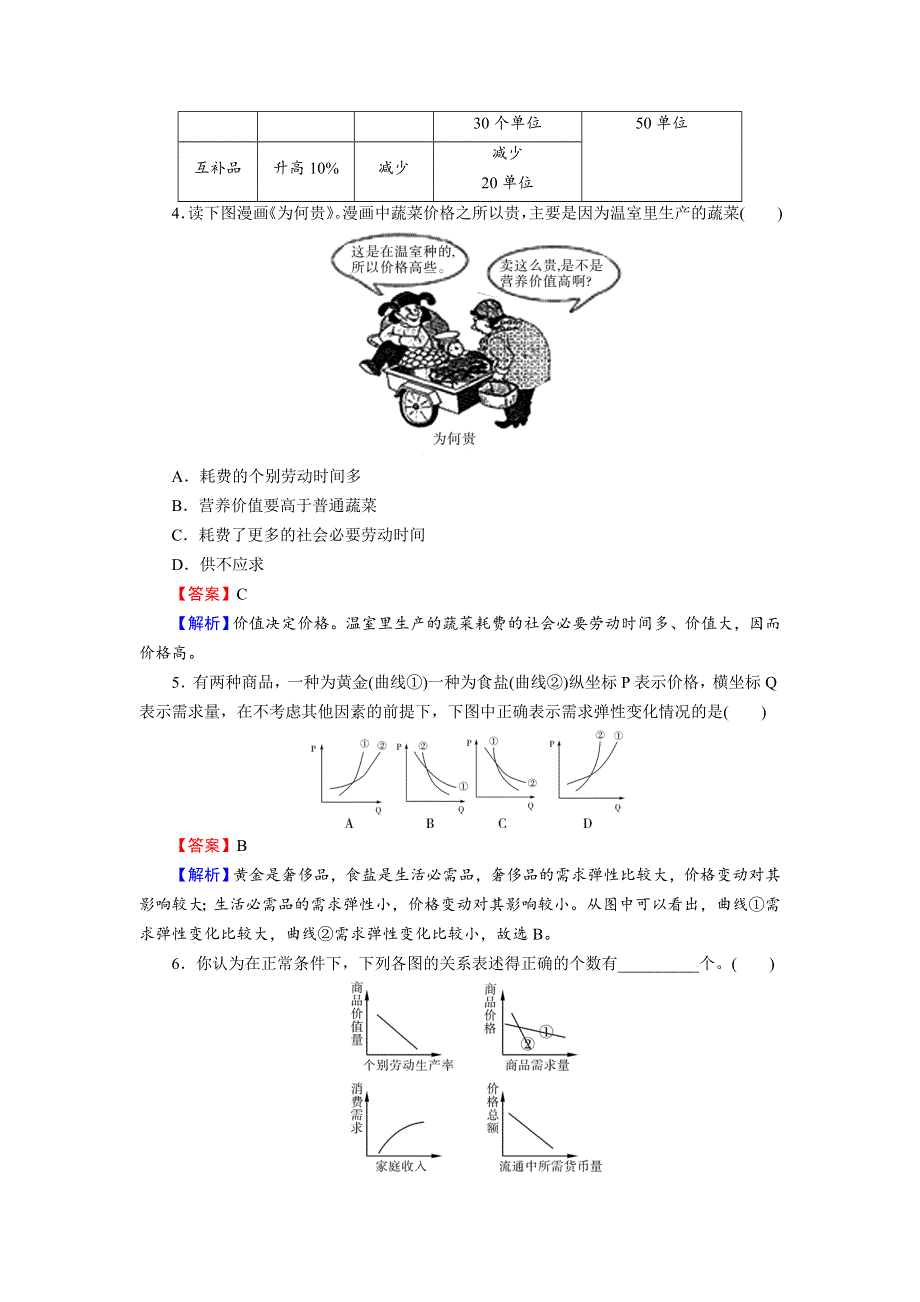 《名师面对面》2016届高三一轮总复习政治必修1同步练习：第1单元 第2课 多变的价格 .doc_第2页