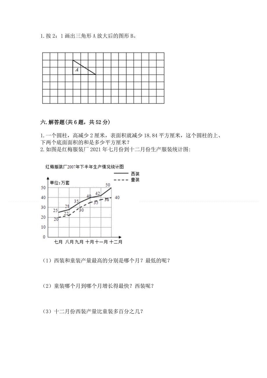 小学六年级下册数学期末测试卷精品（综合题）.docx_第3页