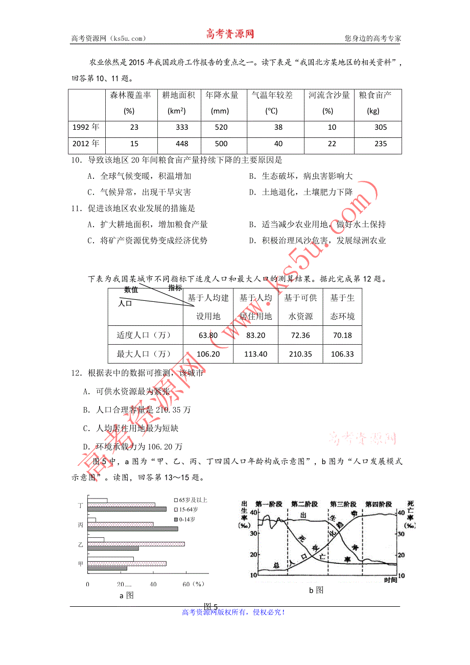 《名校》北京市海淀区2015届高三下学期查漏补缺地理试题 WORD版含答案.doc_第3页