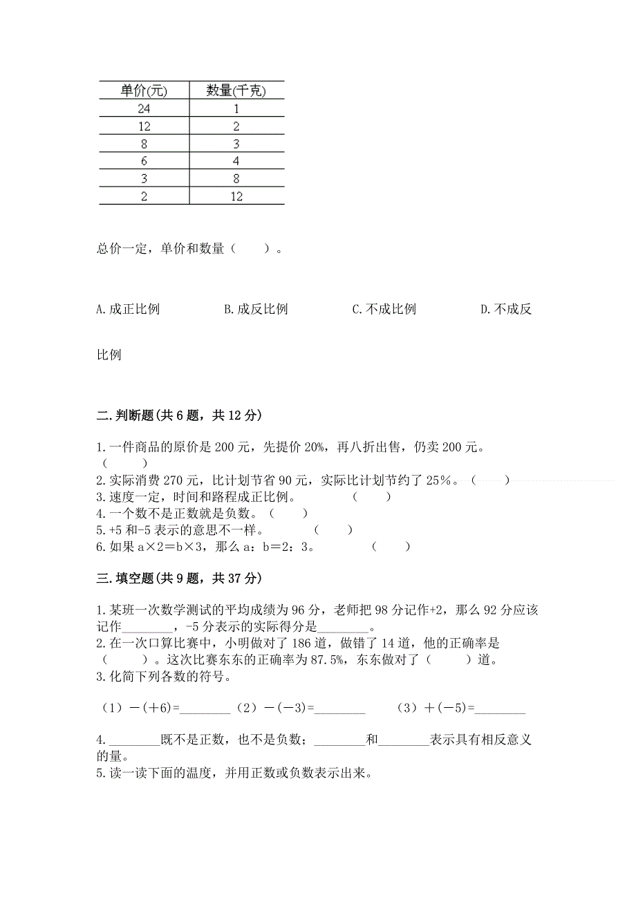 小学六年级下册数学期末测试卷精品（网校专用）.docx_第2页