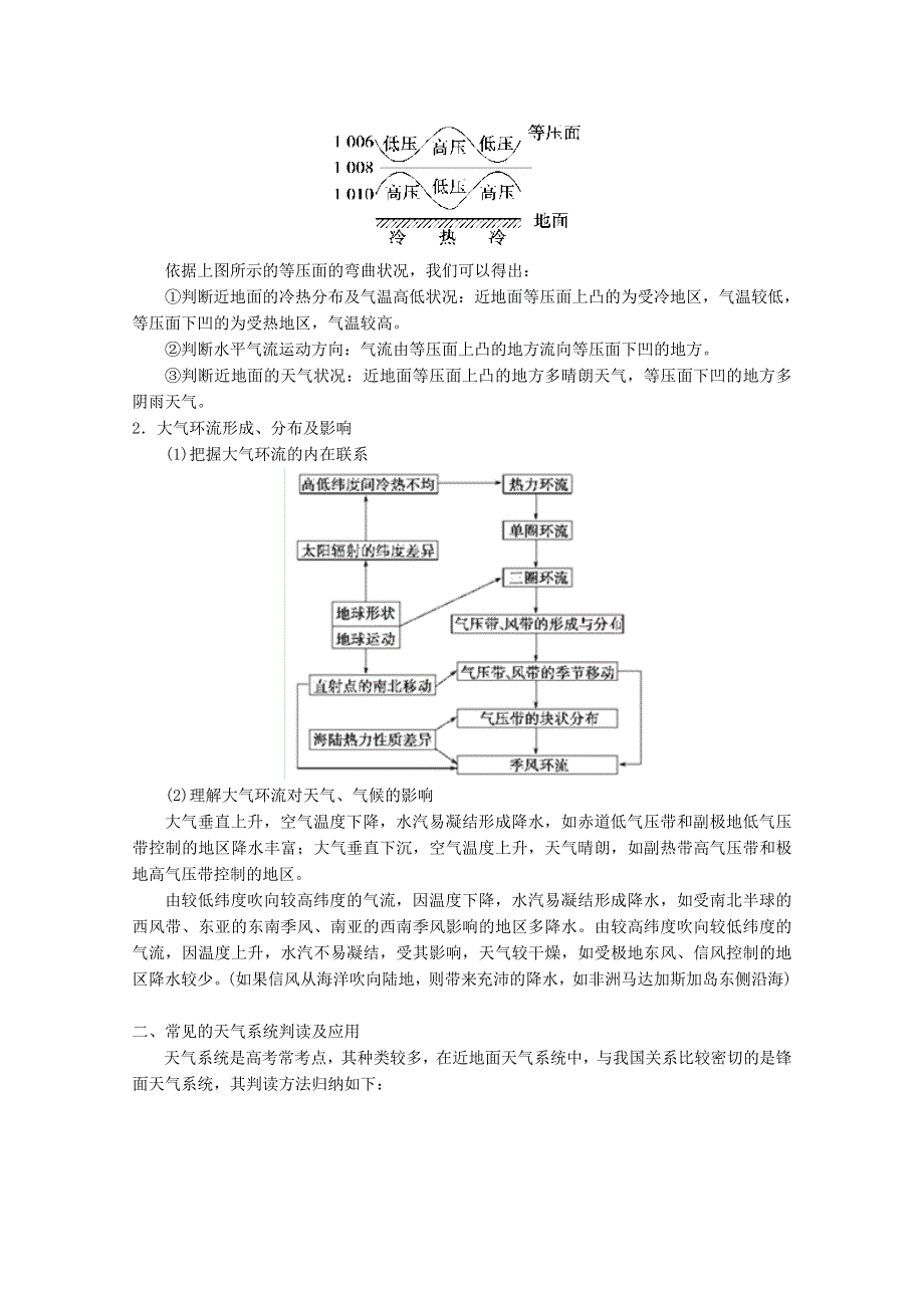 2013届高三地理二轮复习精品教学案：《专题三》地球上的大气与水.doc_第2页