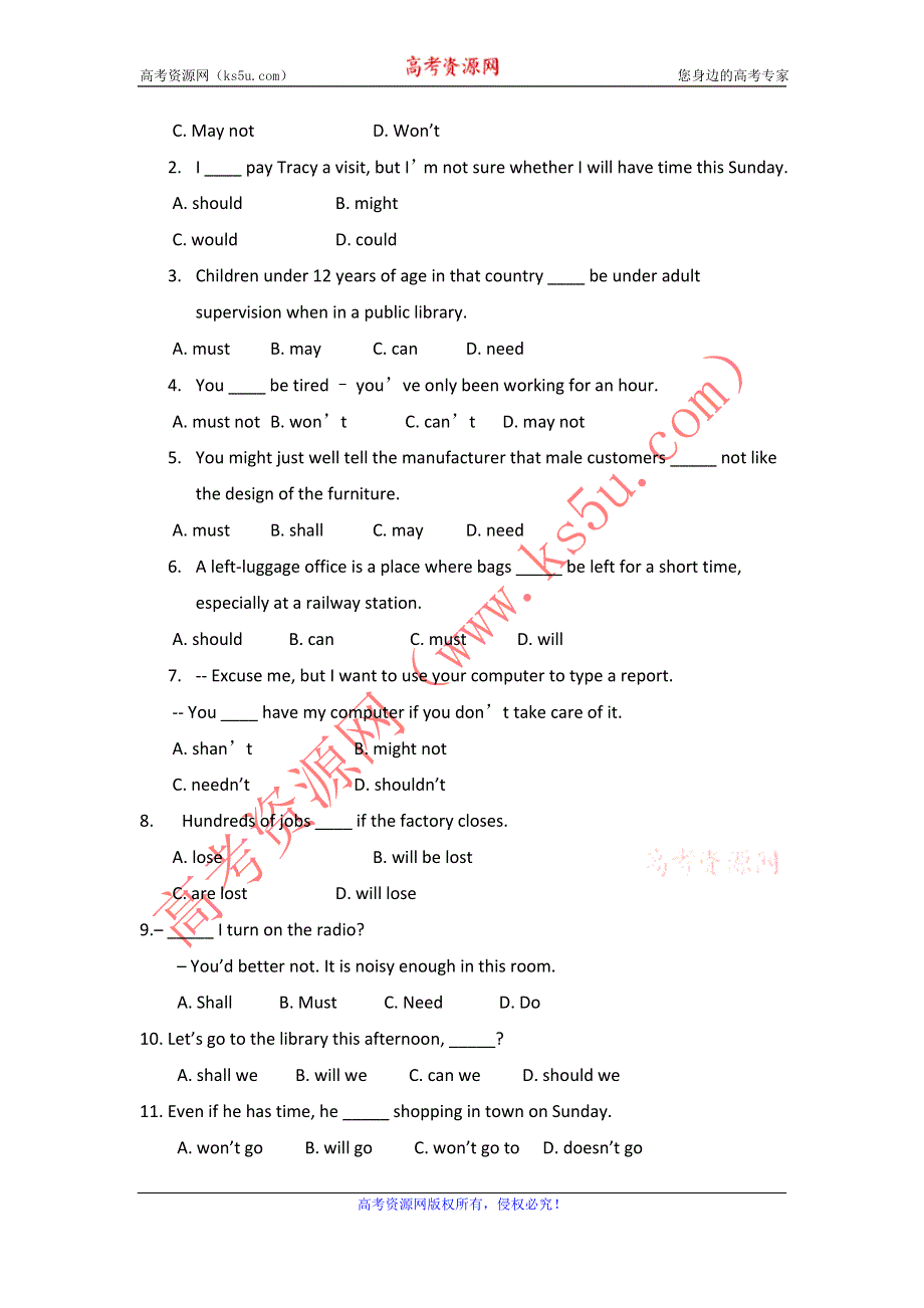 四川省宜宾市一中2016-2017学年高二上学期第6周周考英语试题 WORD版含答案.doc_第3页