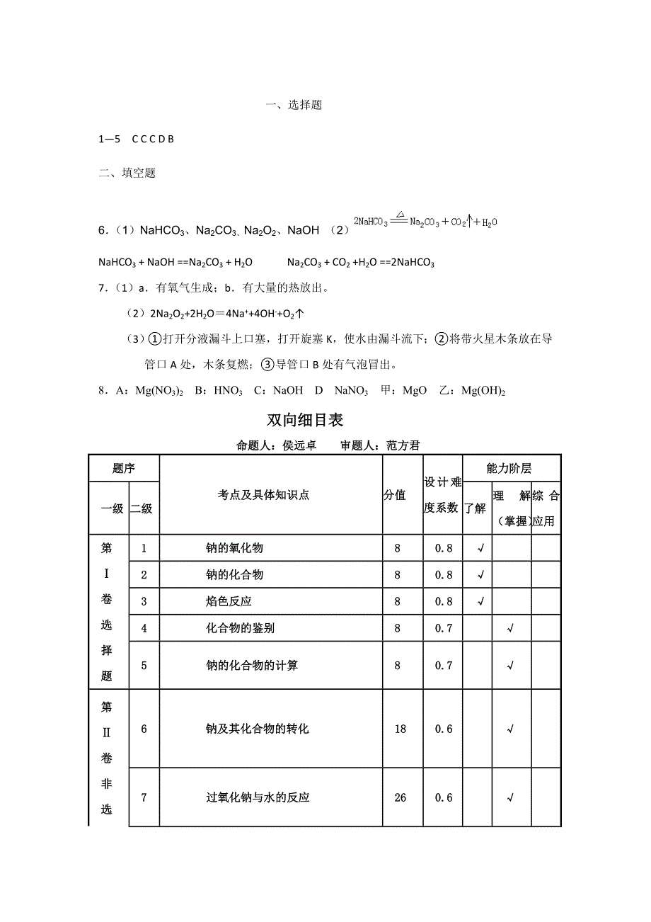 四川省宜宾市一中2016-2017学年高一上期第14周周测化学试题 WORD版含答案.doc_第3页