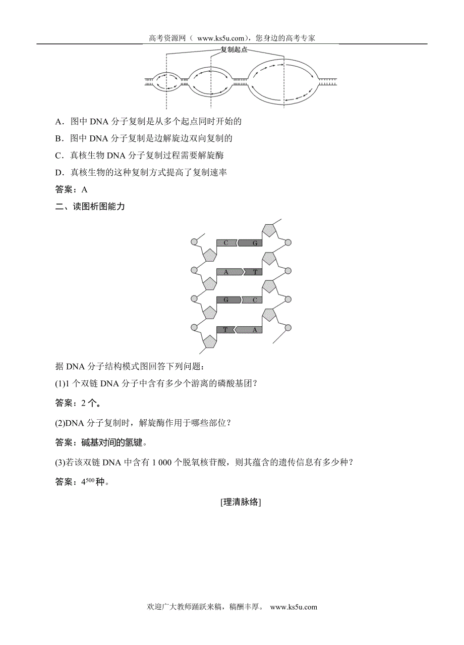 《三维设计》2015高考生物一轮精品讲义：2.2.2DNA分子的结构、复制与基因的本质.doc_第3页