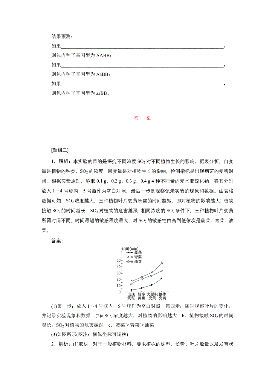 《三维设计》2015高考生物二轮复习练习：实验提能（三）　实验题“答题模板”和“答题规范”专练[题组二].doc_第3页