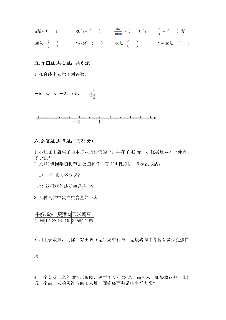 小学六年级下册数学期末测试卷（综合题）word版.docx_第3页