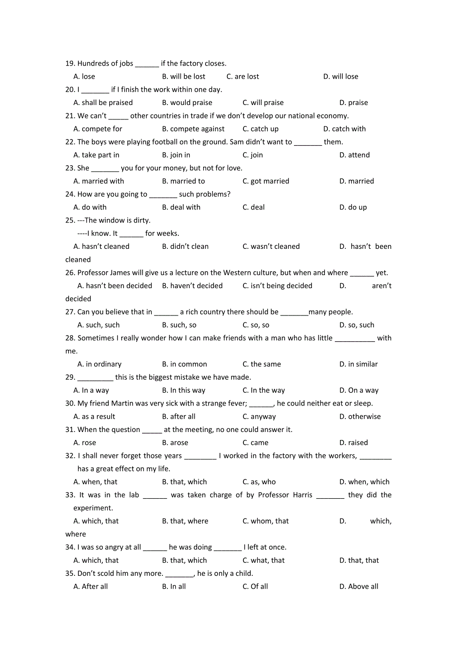 《名校》山东省临沂市某重点中学2012-2013学年高一12月月考英语试题 WORD版含答案.doc_第2页