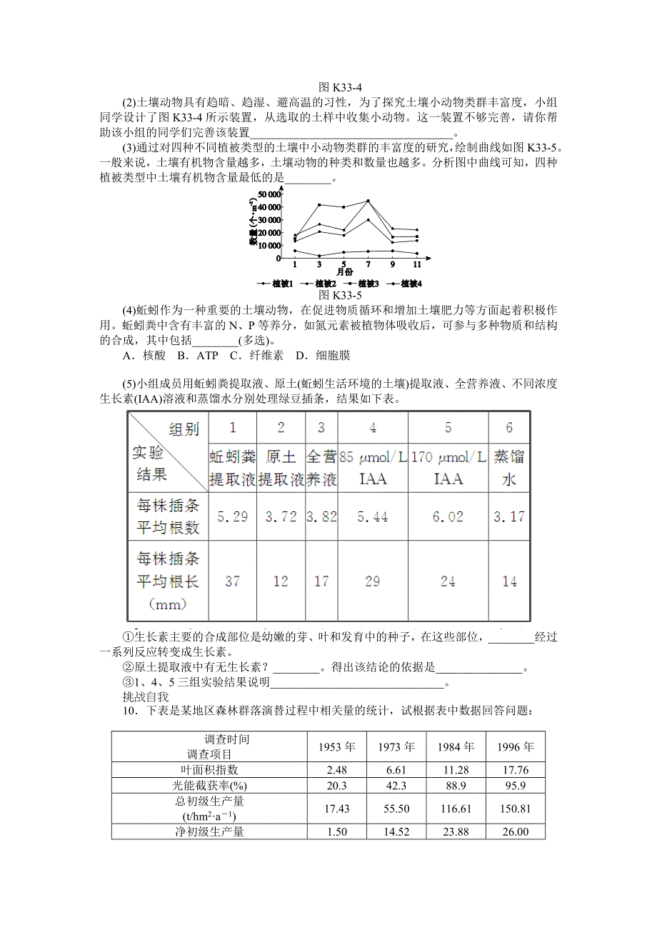 2013届高三广东专版生物一轮复习课时作业33 群落的结构特征和群落演替.doc_第3页