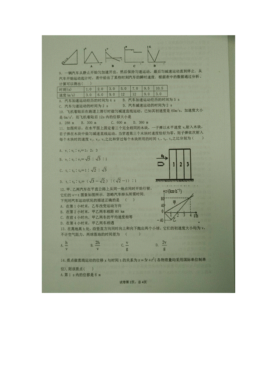 河南省新乡市第一中学2015-2016学年高二下学期第九次周练物理试题 扫描版无答案.doc_第2页