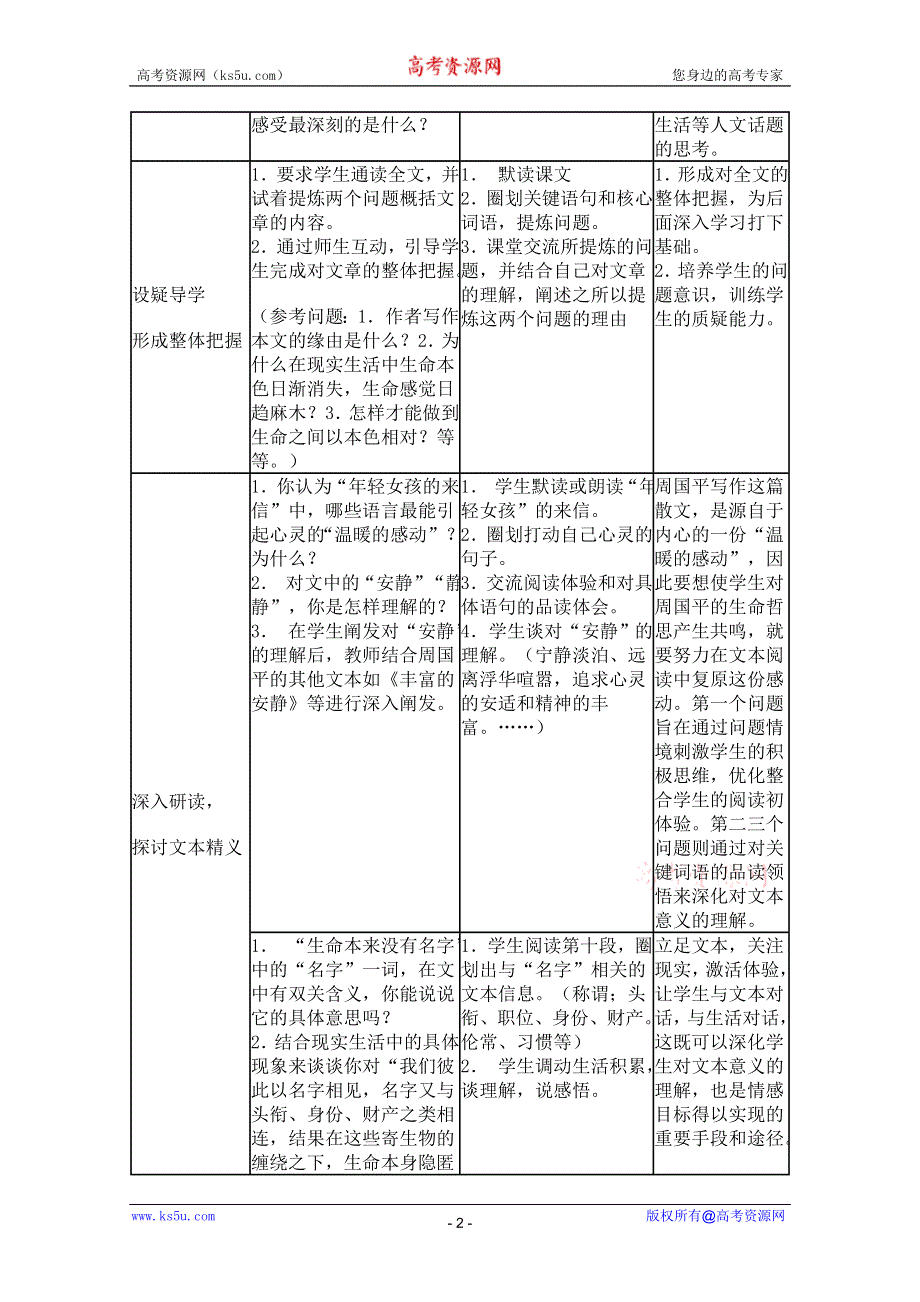 2011年高一语文教案 1.3《生命本来没有名字》（沪教版必修1）.doc_第2页