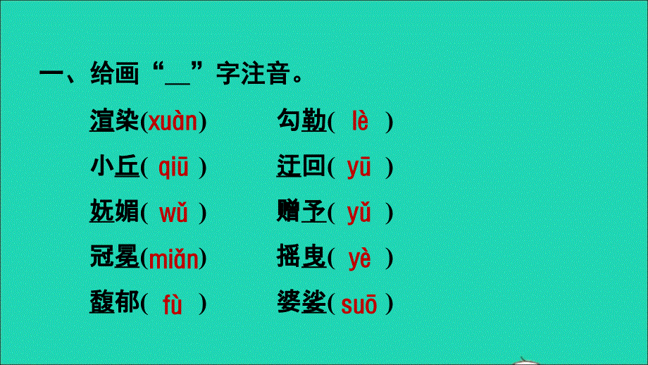 2021秋六年级语文上册 期末整理与复习 第1单元知识梳理及典例专训课件 新人教版.ppt_第2页