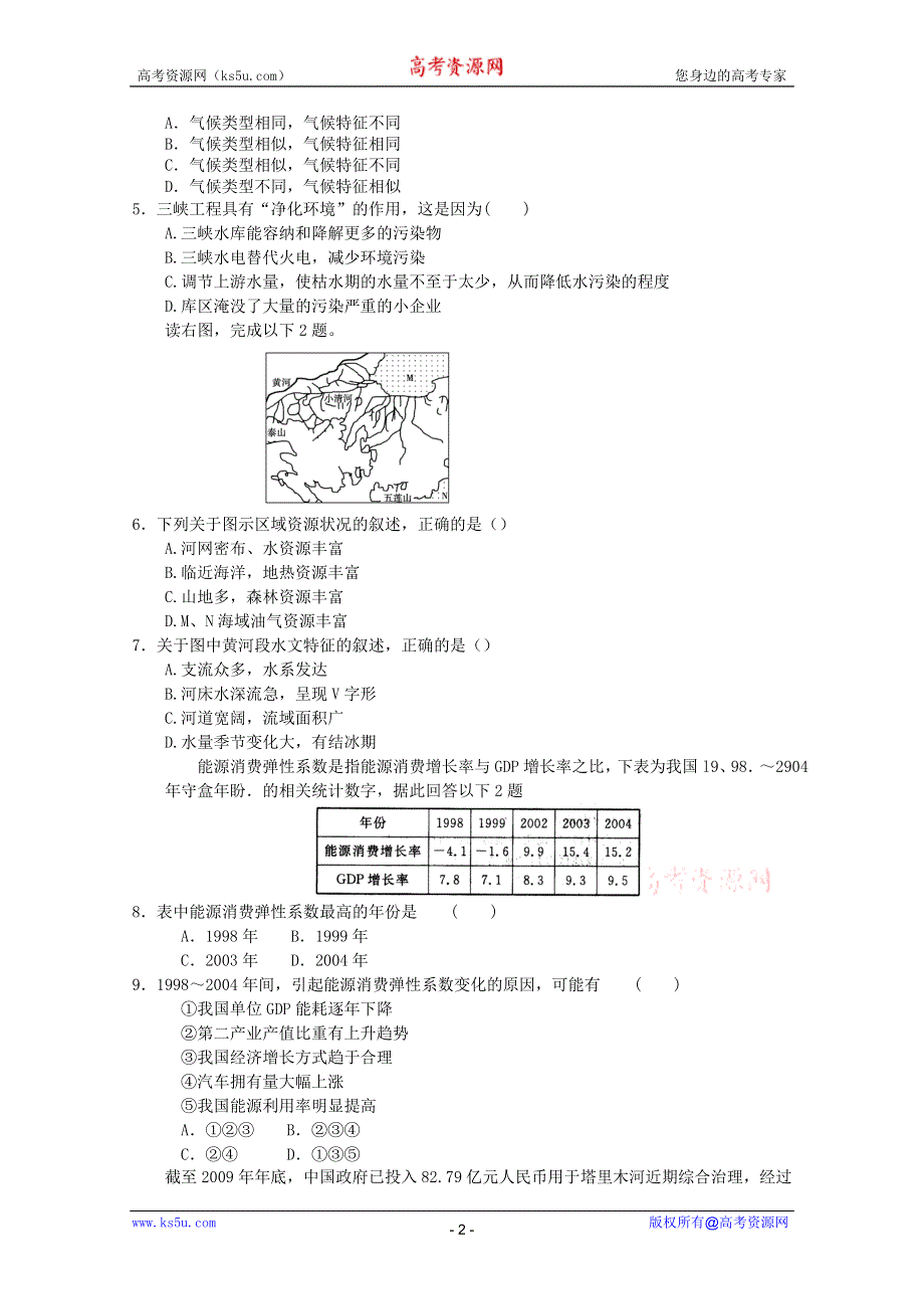 2011年高二地理：第三章区域自然资源综合开发利用单元测试7（新人教必修三）.doc_第2页