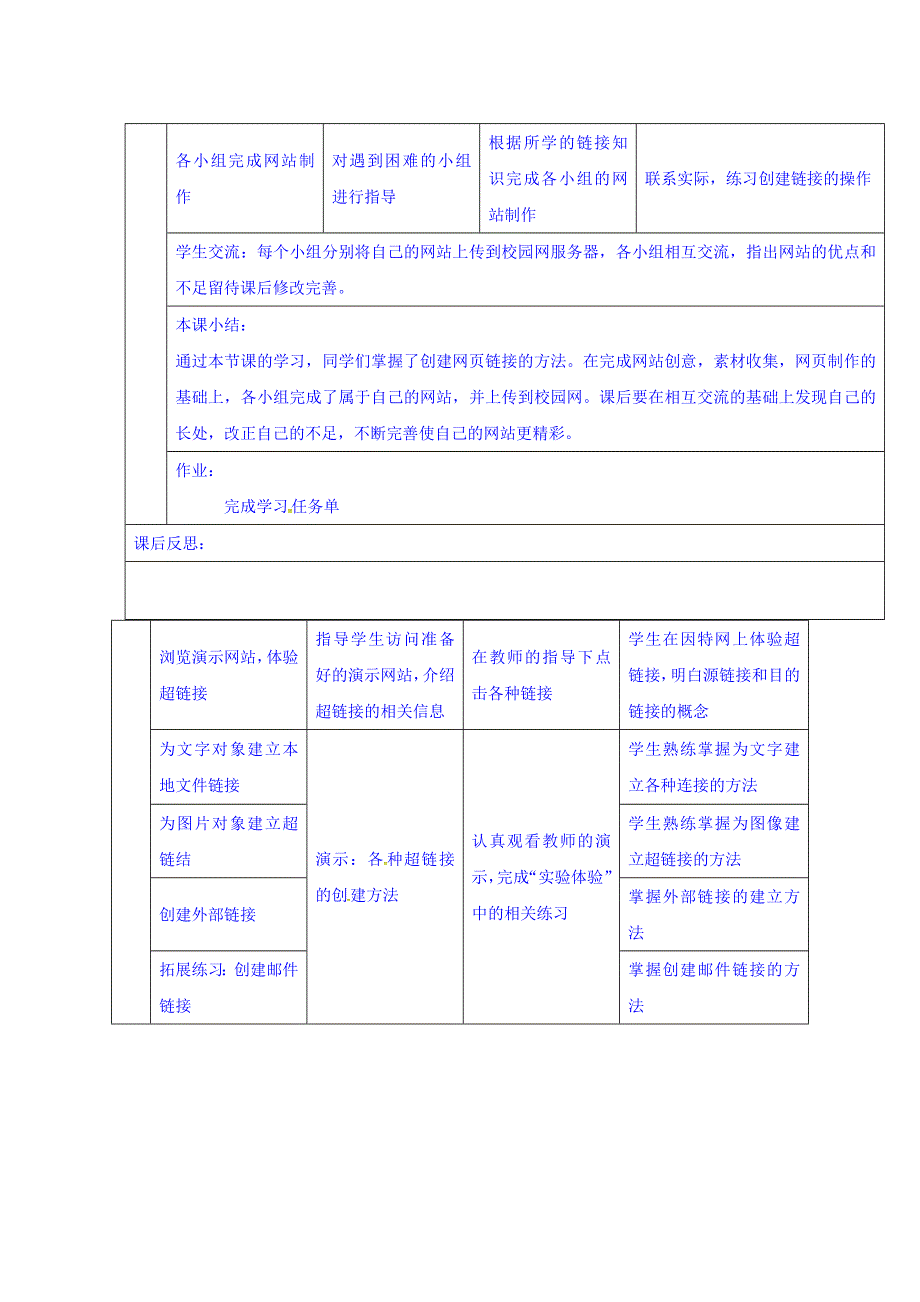 云南省罗平县第一中学高一《信息技术基础》参考教案：33网页制作三 .doc_第2页