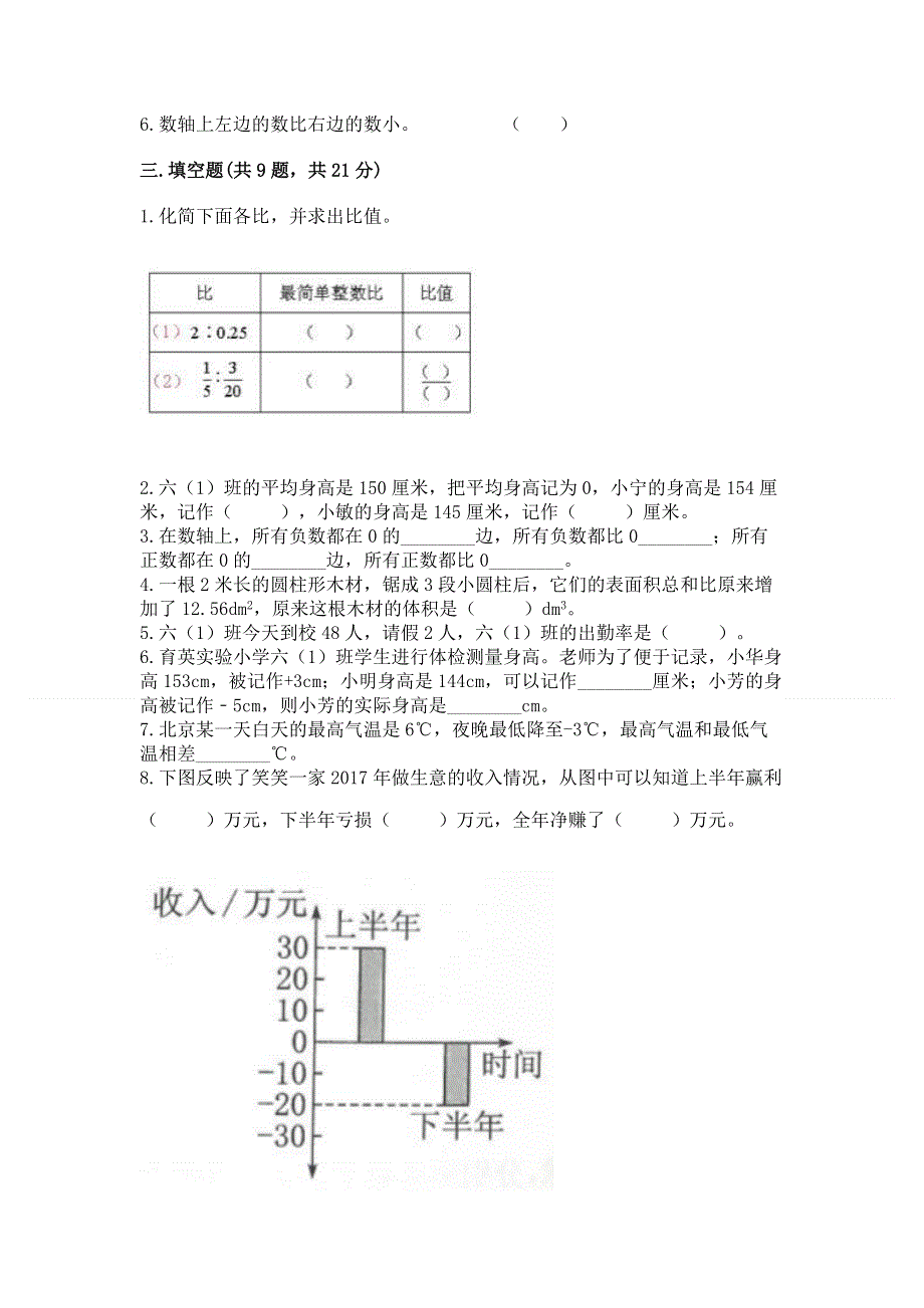 小学六年级下册数学期末测试卷及答案（全优）.docx_第2页