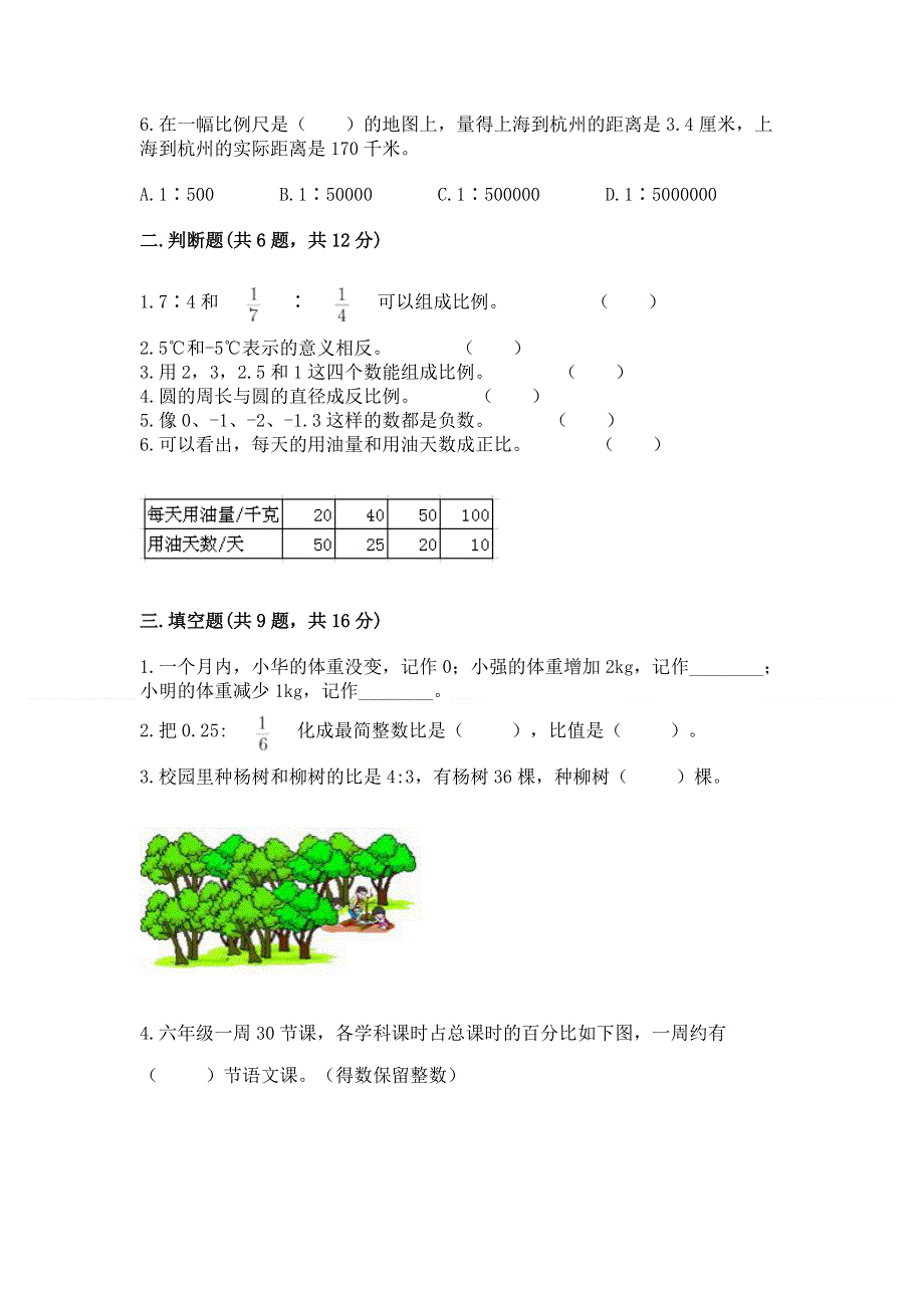 小学六年级下册数学期末测试卷及答案（典优）.docx_第2页