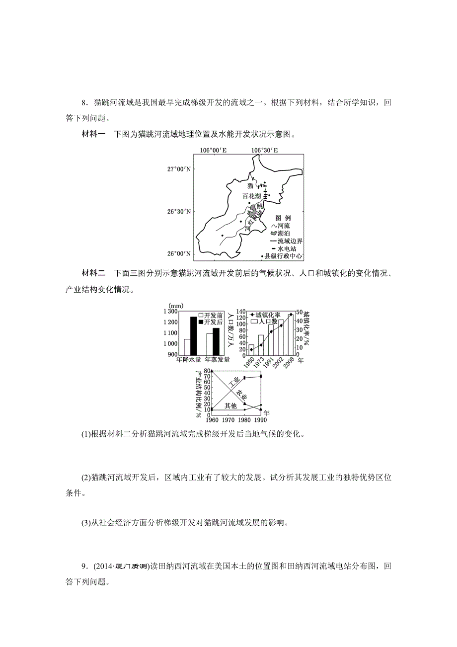 《三维设计》2015届高三地理二轮复习考前专项训练(三)　流域综合开发区.doc_第3页