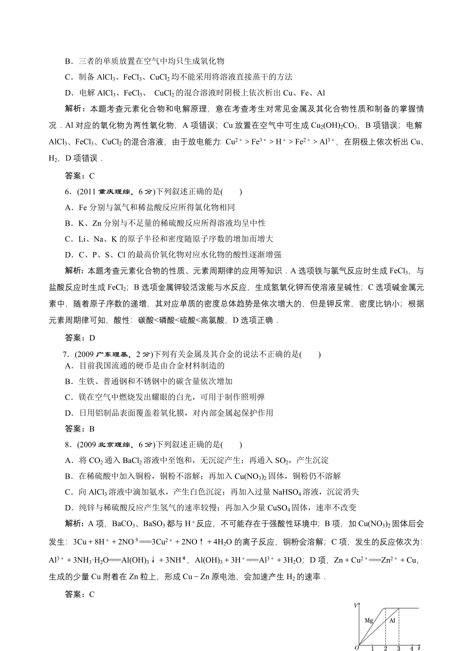 《三维设计》2015年高考化学一轮复习真题汇编：专题2从矿物到基础材料.doc_第3页