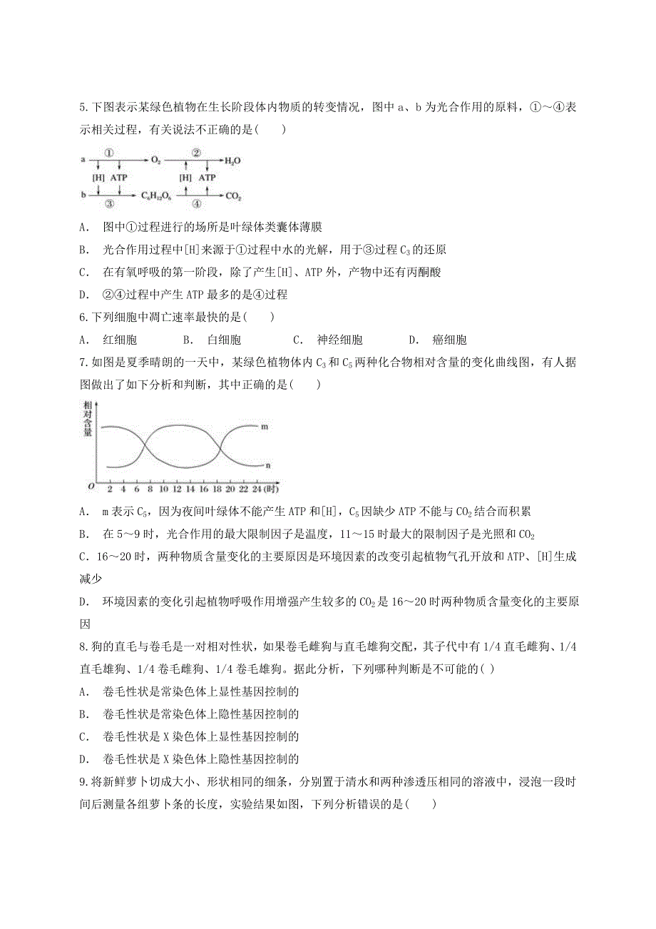 云南省玉溪市通海县一中2020-2021学年高一生物下学期期中试题.doc_第2页