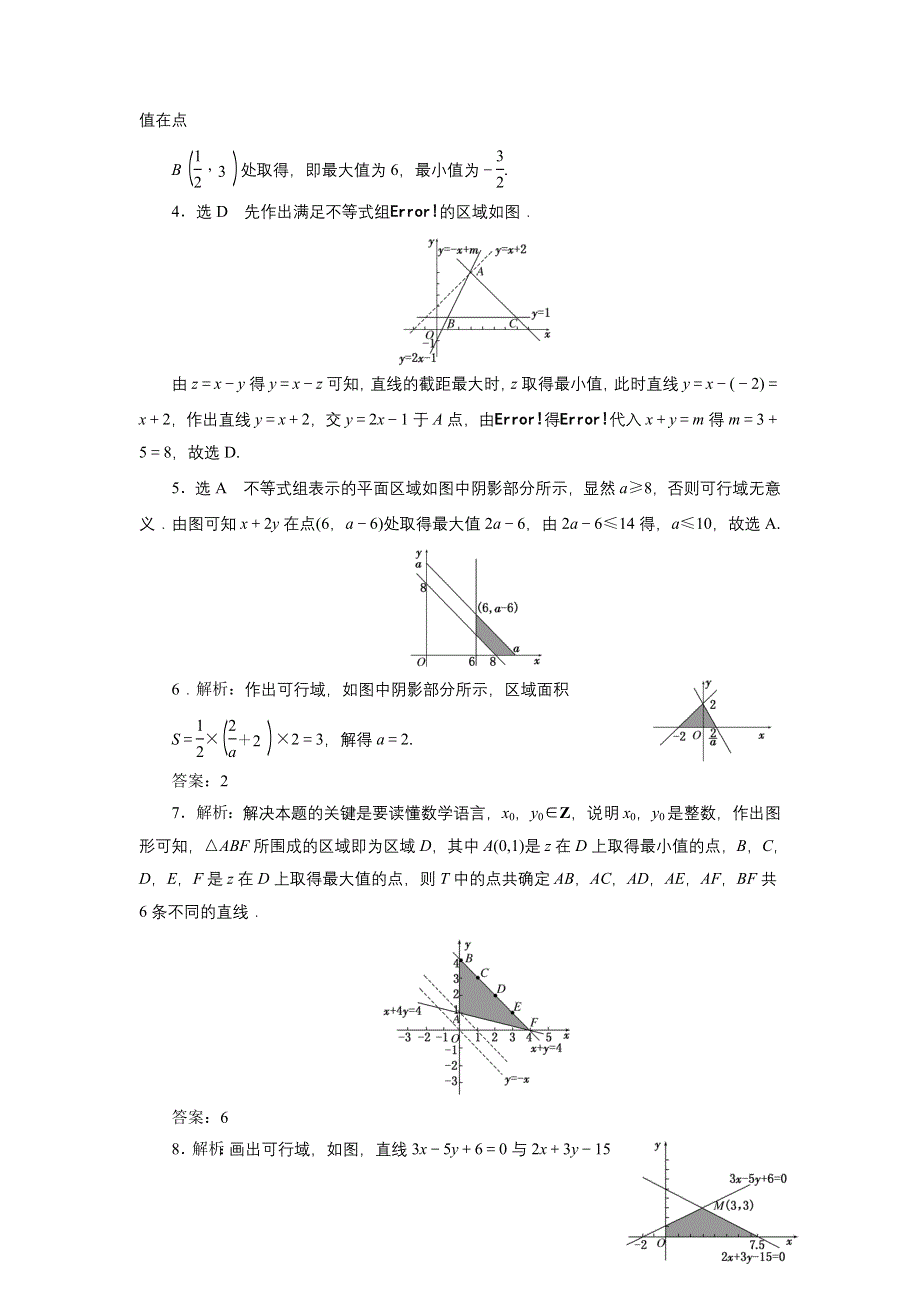 《三维设计》2015年高考数学总复习（文 北师大版）学案：课时跟踪检测(三十七)　简单的线性规划问题.doc_第3页