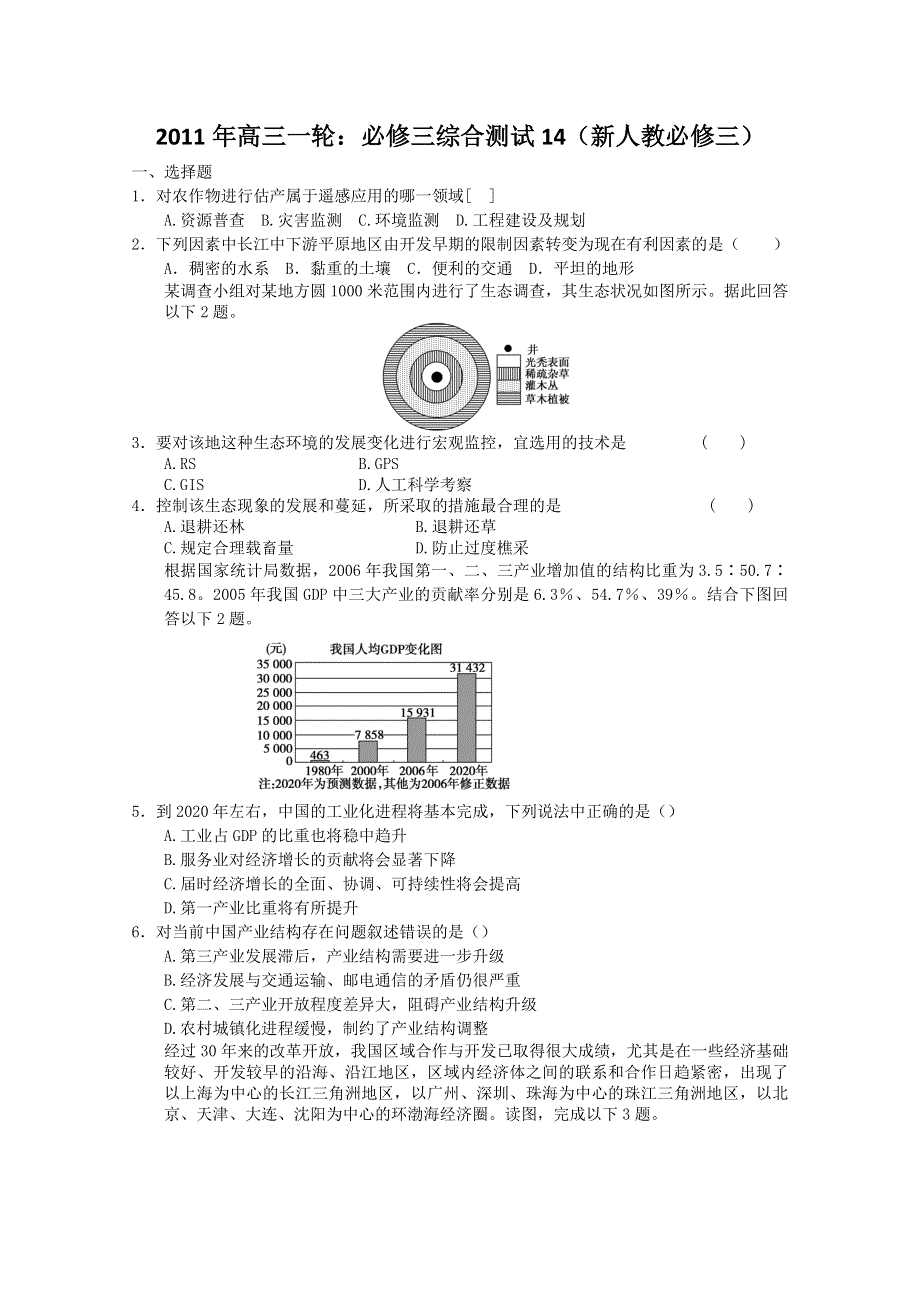 2011年高三一轮：必修三综合测试14（新人教必修三）.doc_第1页