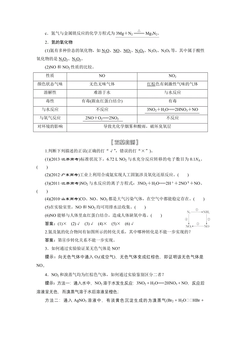 《三维设计》2015高考化学（人教通用）一轮讲义：第2章 第4节 氮及其化合物.doc_第2页