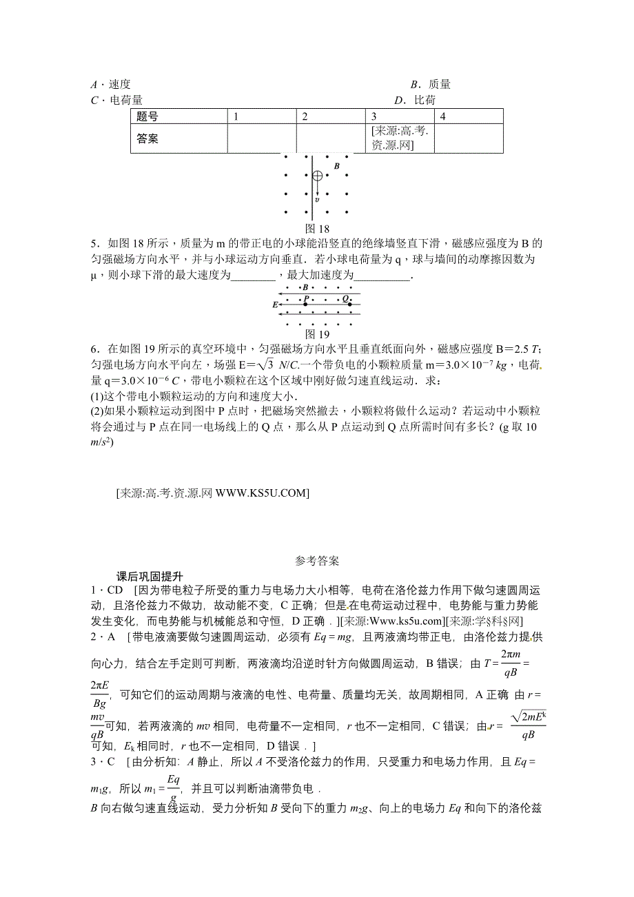 2011年高二物理一课一练：3.6 洛伦兹力与现代技术2（粤教版选修3-1）.doc_第2页