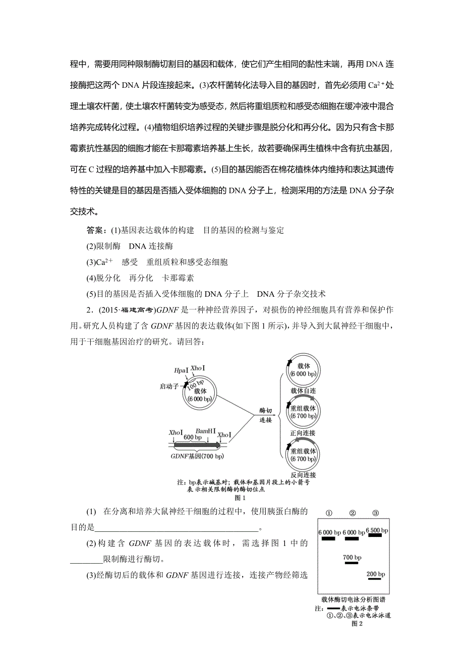 《三维设计》2016届高三生物二轮复习教参 专题六 生物科技系统 第1讲 基因工程与克隆技术 考点一 基因工程 WORD版含解析.doc_第2页