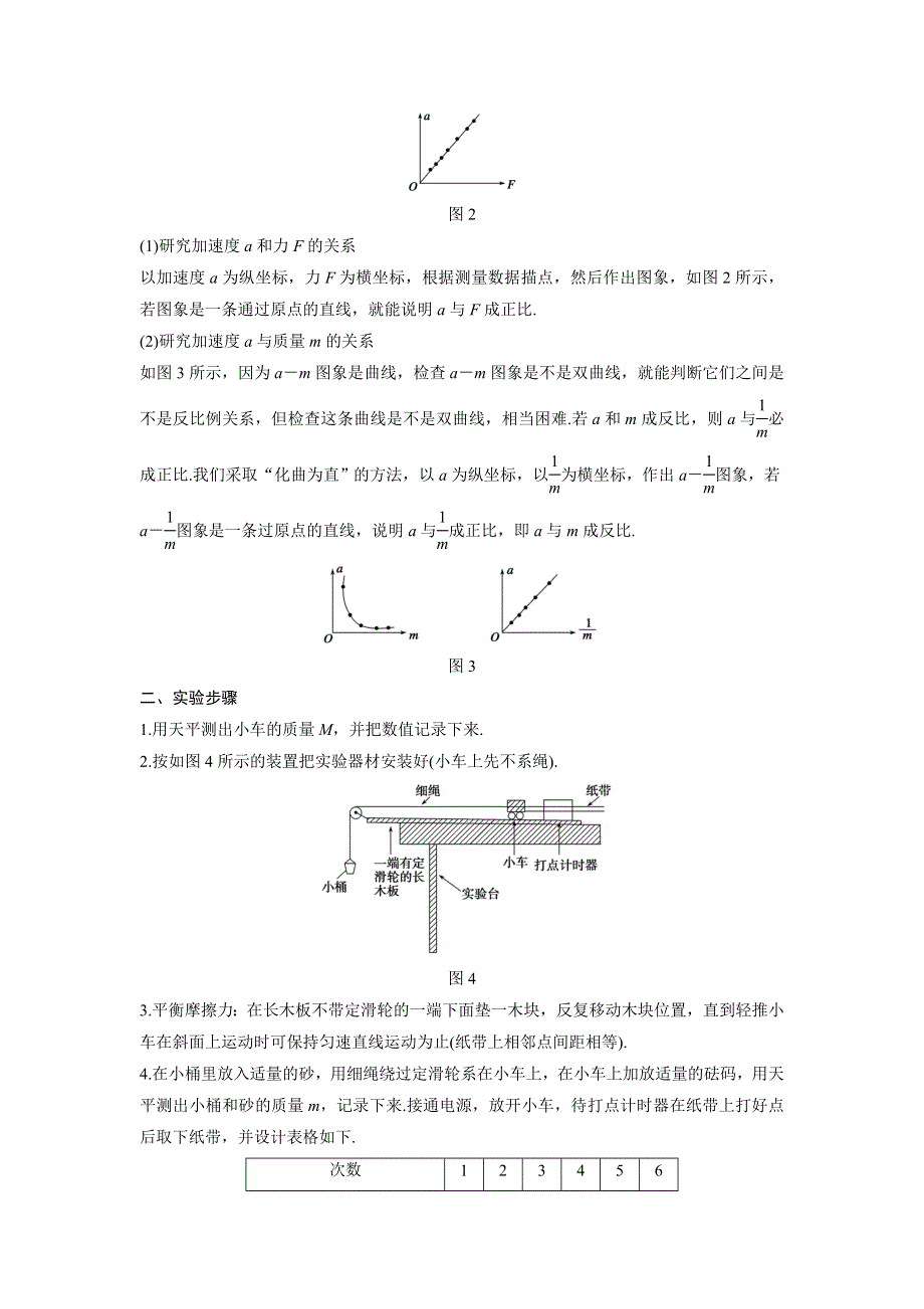 《创新设计》2015-2016学年高一物理人教版必修1配套学案：第四章 第2讲 实验：探究加速度与力、质量的关系 WORD版含答案.doc_第2页