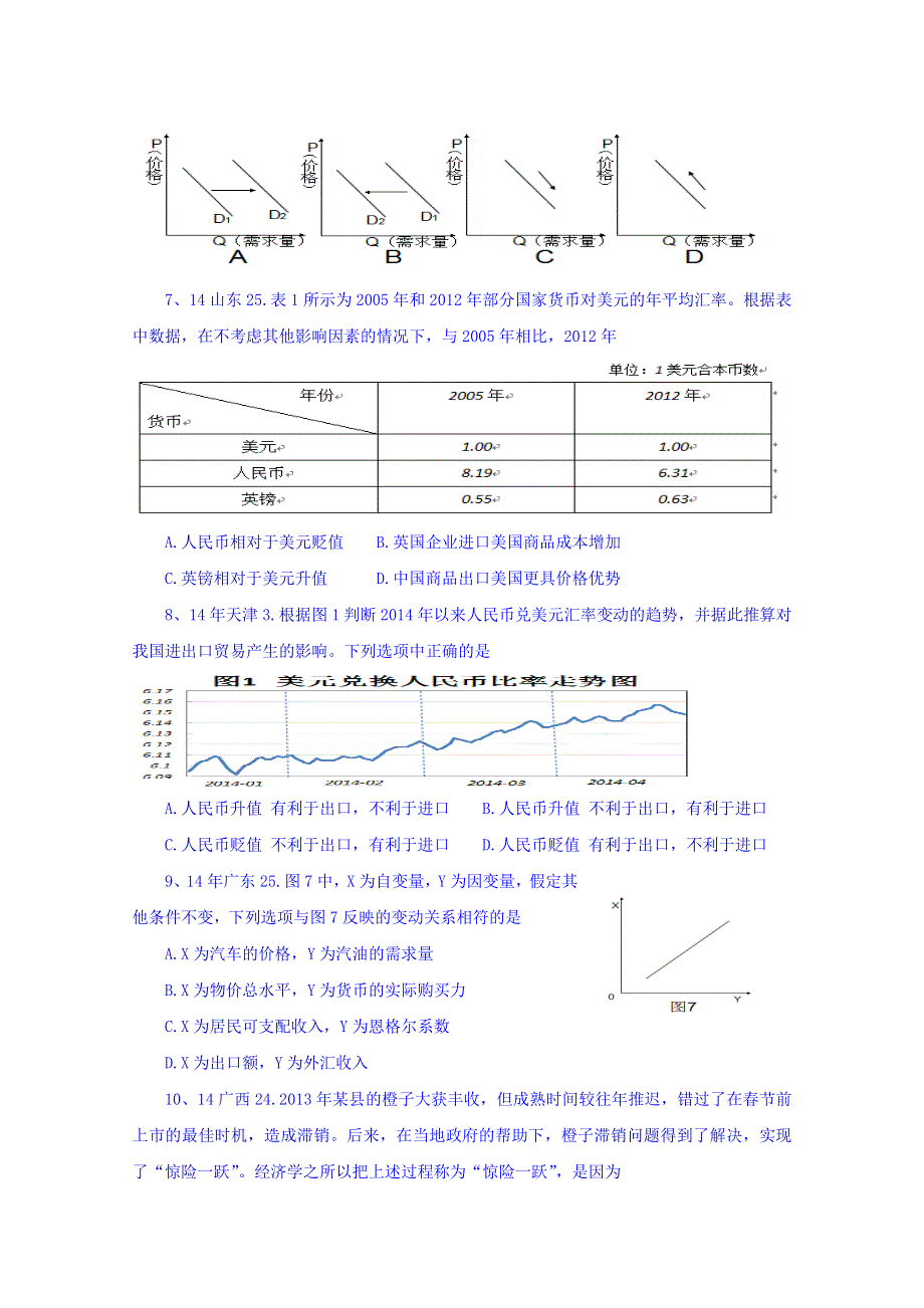 陕西省柞水中学2017届高三政治一轮复习专题检测：货币的本质 .doc_第2页