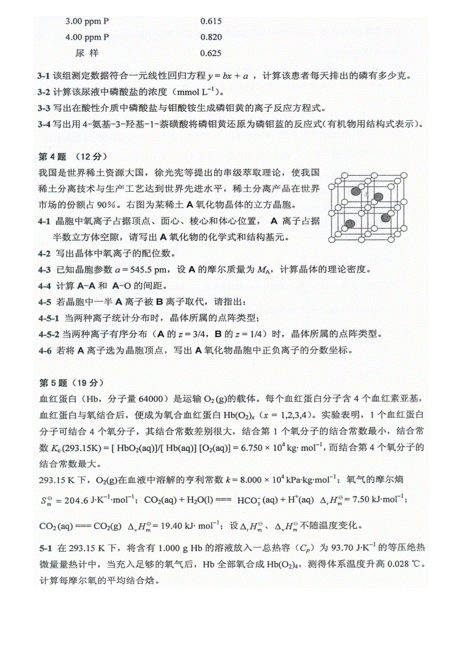 第24届全国高中化学竞赛决赛（冬令营）理论试题及答案 PDF版含答案.pdf_第3页