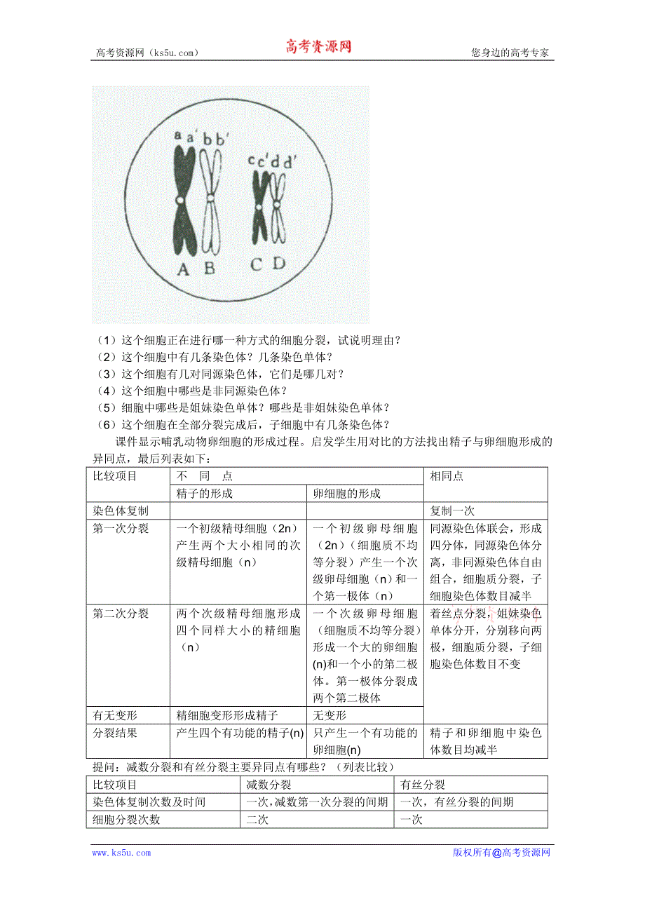 临清四所高中联合制作生物必修二教学案：必修二第二章第1节《减数分裂》教案2——刘新华.doc_第2页