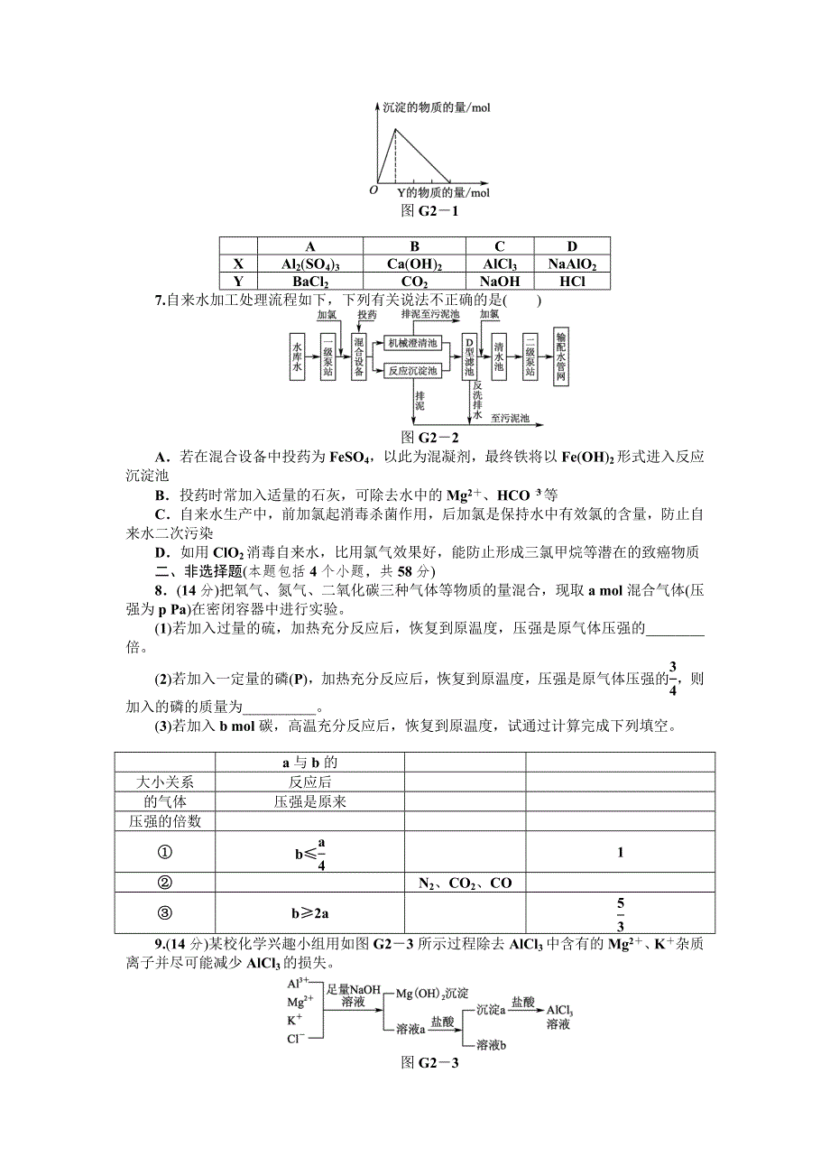 2013届高三浙江苏教版化学一轮复习45分钟滚动提升训练卷（2）.doc_第2页