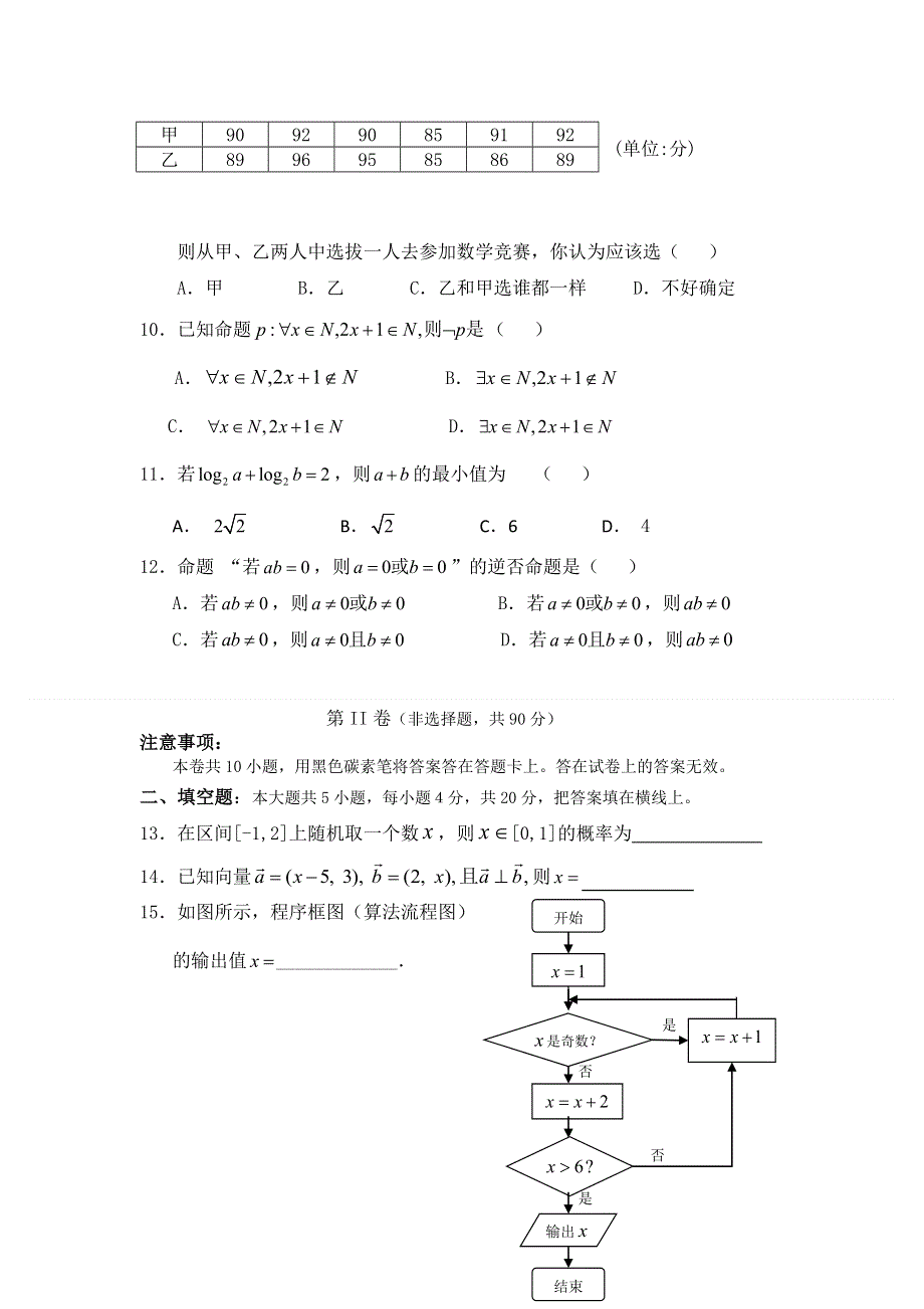 云南省蒙自高级中学11-12学年高二上学期期中考试数学（文）试题.doc_第2页