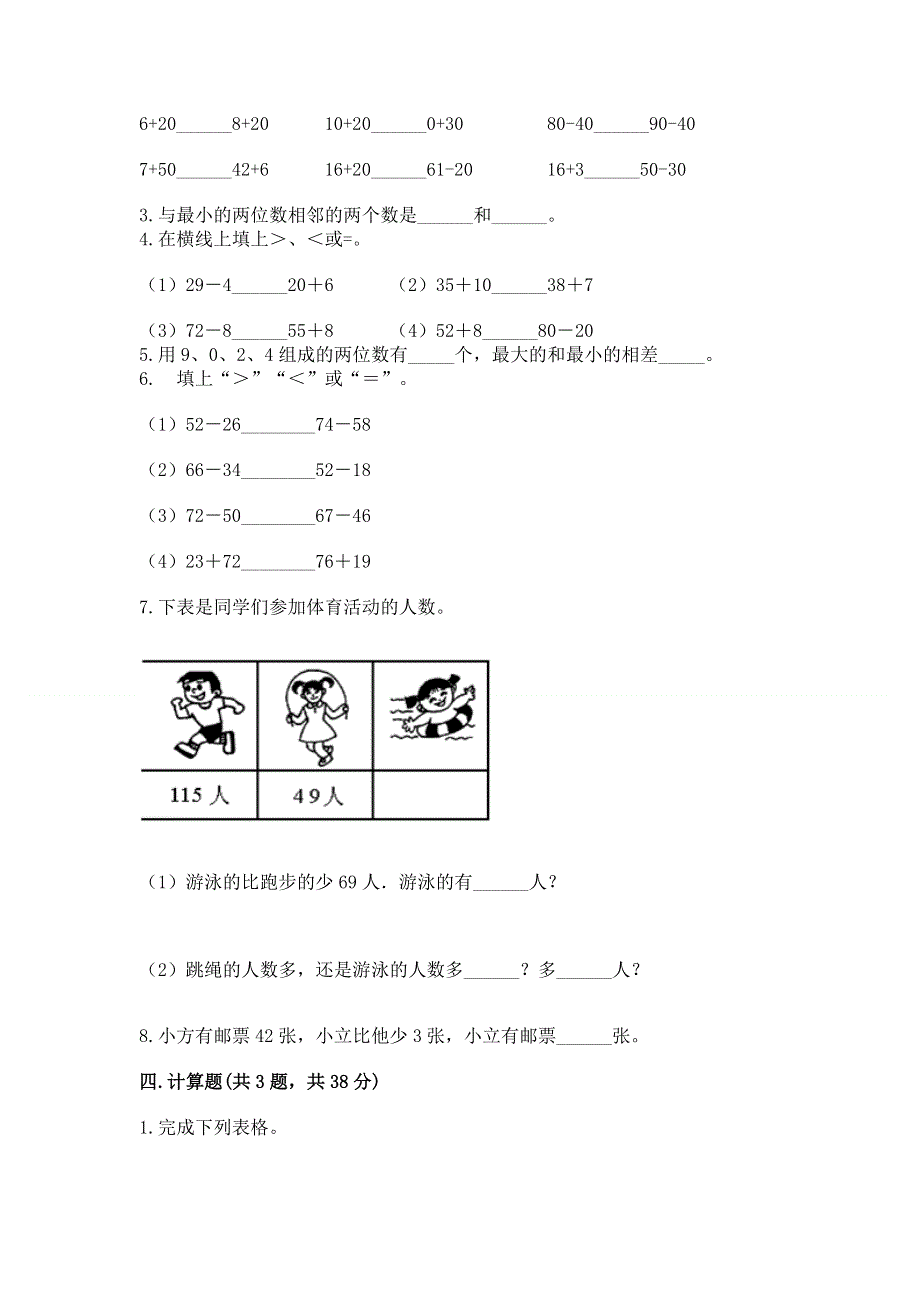 小学数学二年级 100以内的加法和减法 练习题（研优卷）.docx_第2页