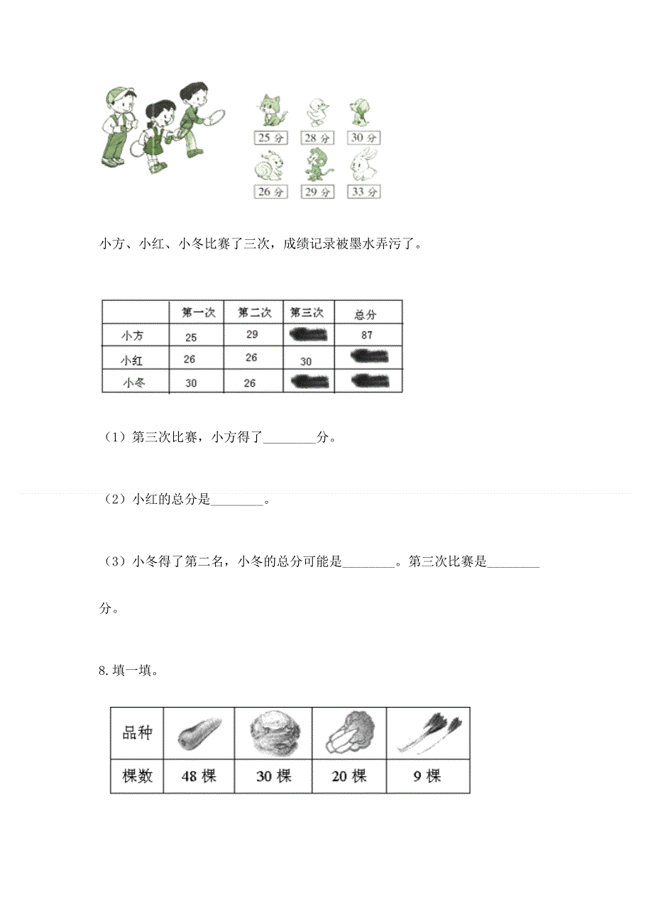 小学数学二年级 100以内的加法和减法 练习题（名校卷）.docx_第3页