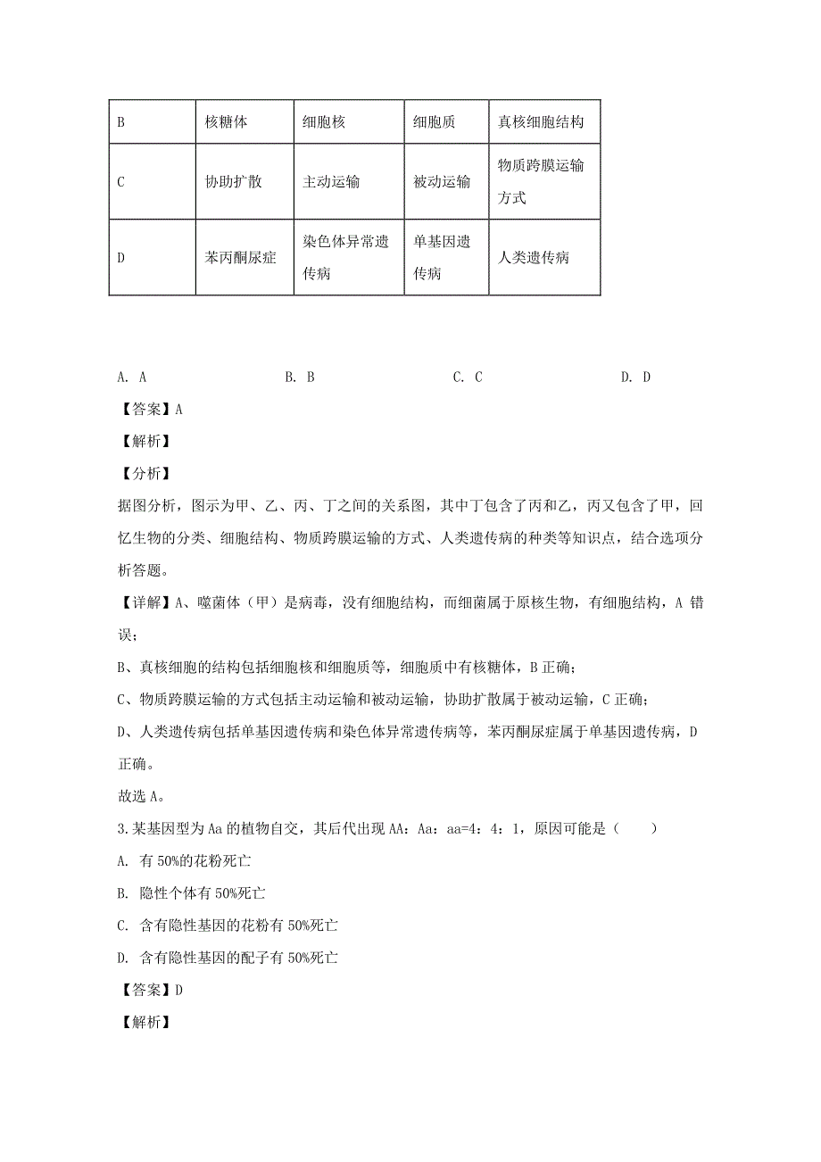 湖南省衡阳市2020届高三生物下学期第一次联考（一模考试）试题（含解析）.doc_第2页