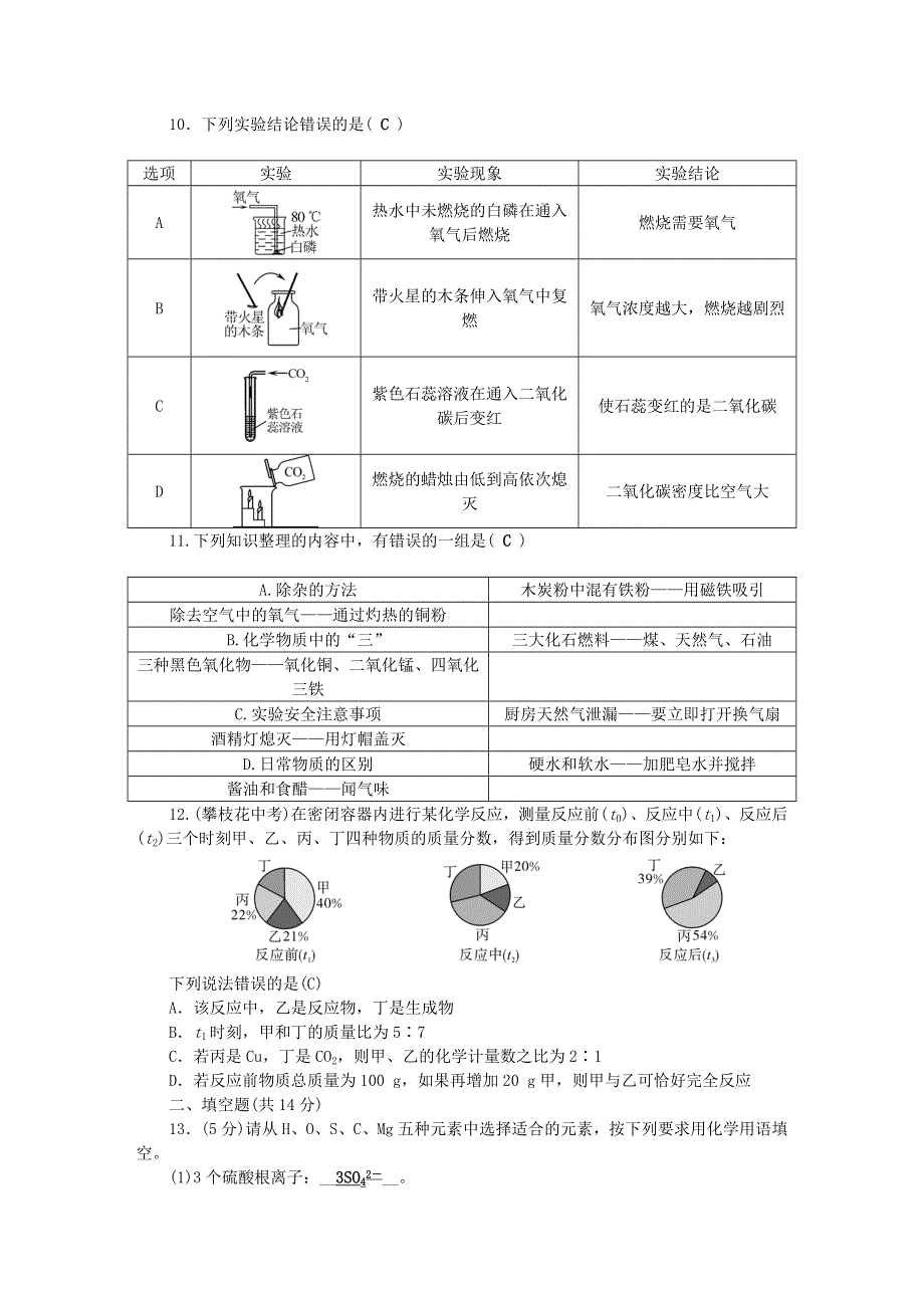 九年级化学上册 单元清（检测内容：期末测试题）（新版）新人教版.doc_第2页