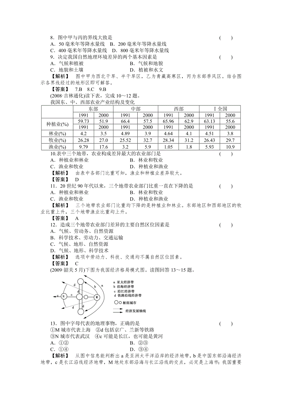 2011年高考地理全程总复习一轮课时训练 综合训练大全：第三部分 3-1.doc_第3页