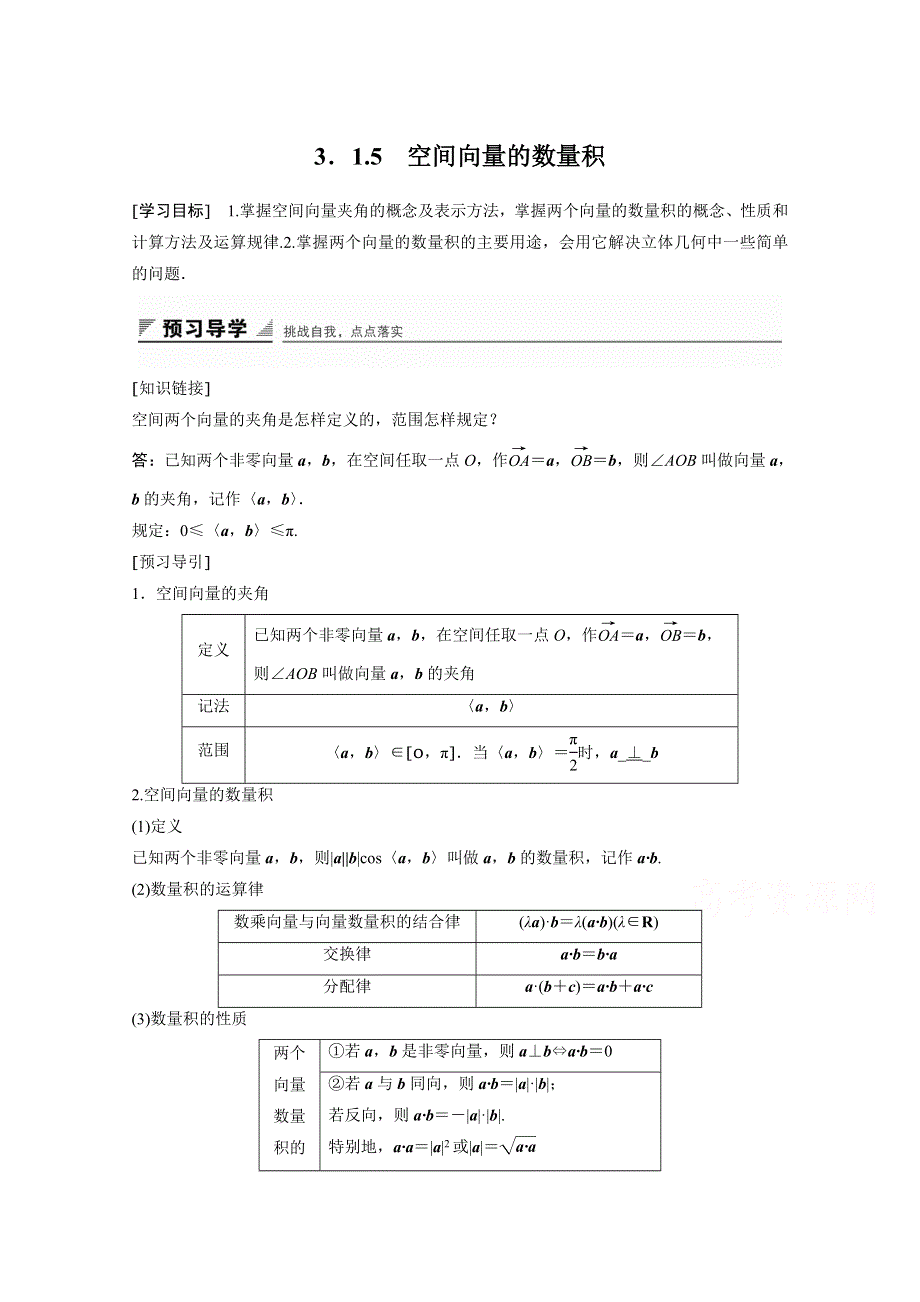 《创新设计》2015-2016学年高中数学（苏教版选修2-1）学案：第3章 空间向量与立体几何 1-5.doc_第1页