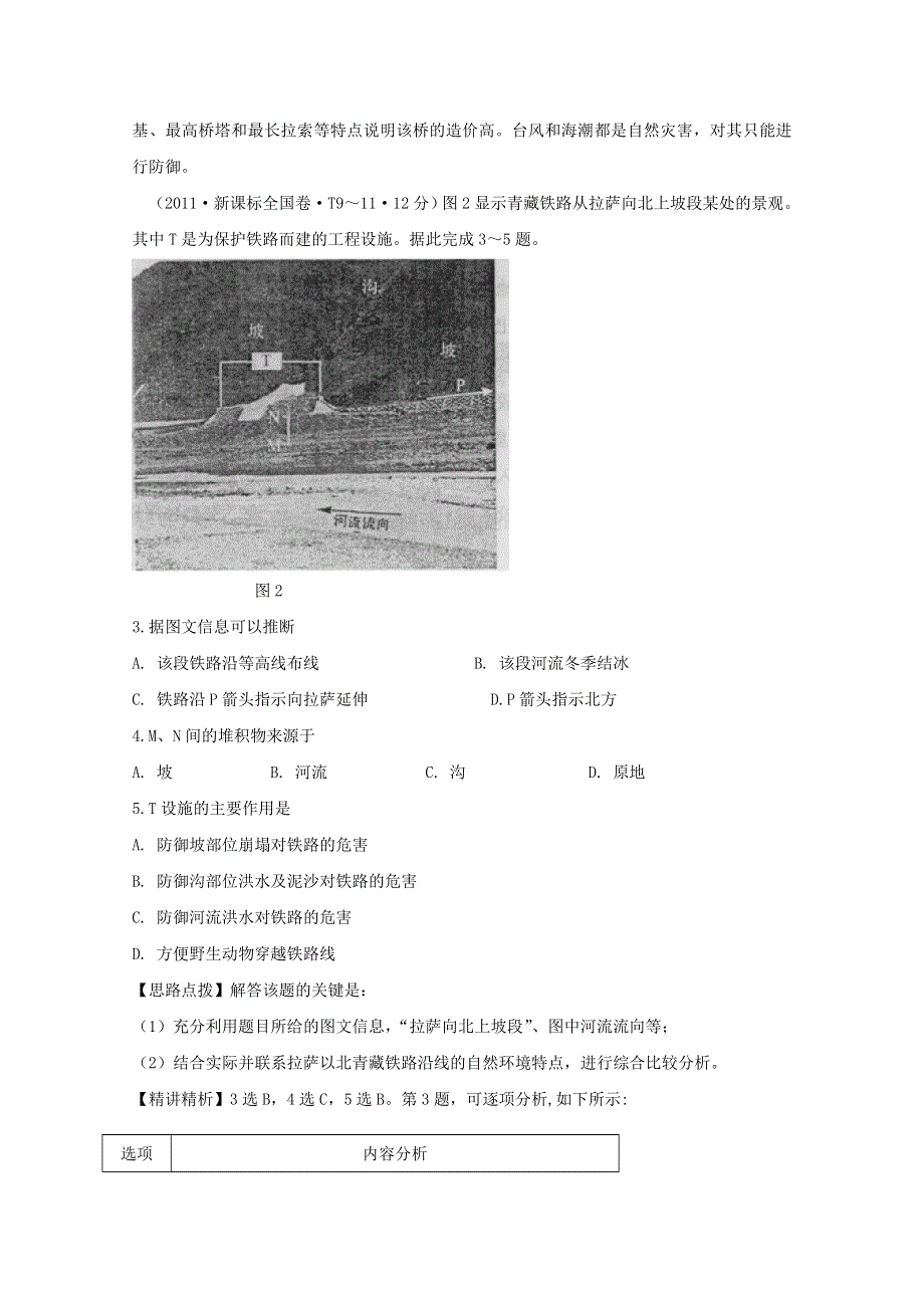 2011年高考地理真题考点点拨与精析：考点9 交通运输布局及其影响（新课标）.doc_第2页