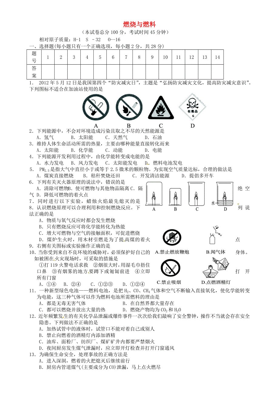 九年级化学上册 第六单元 燃烧和燃料检测题 鲁教版.doc_第1页